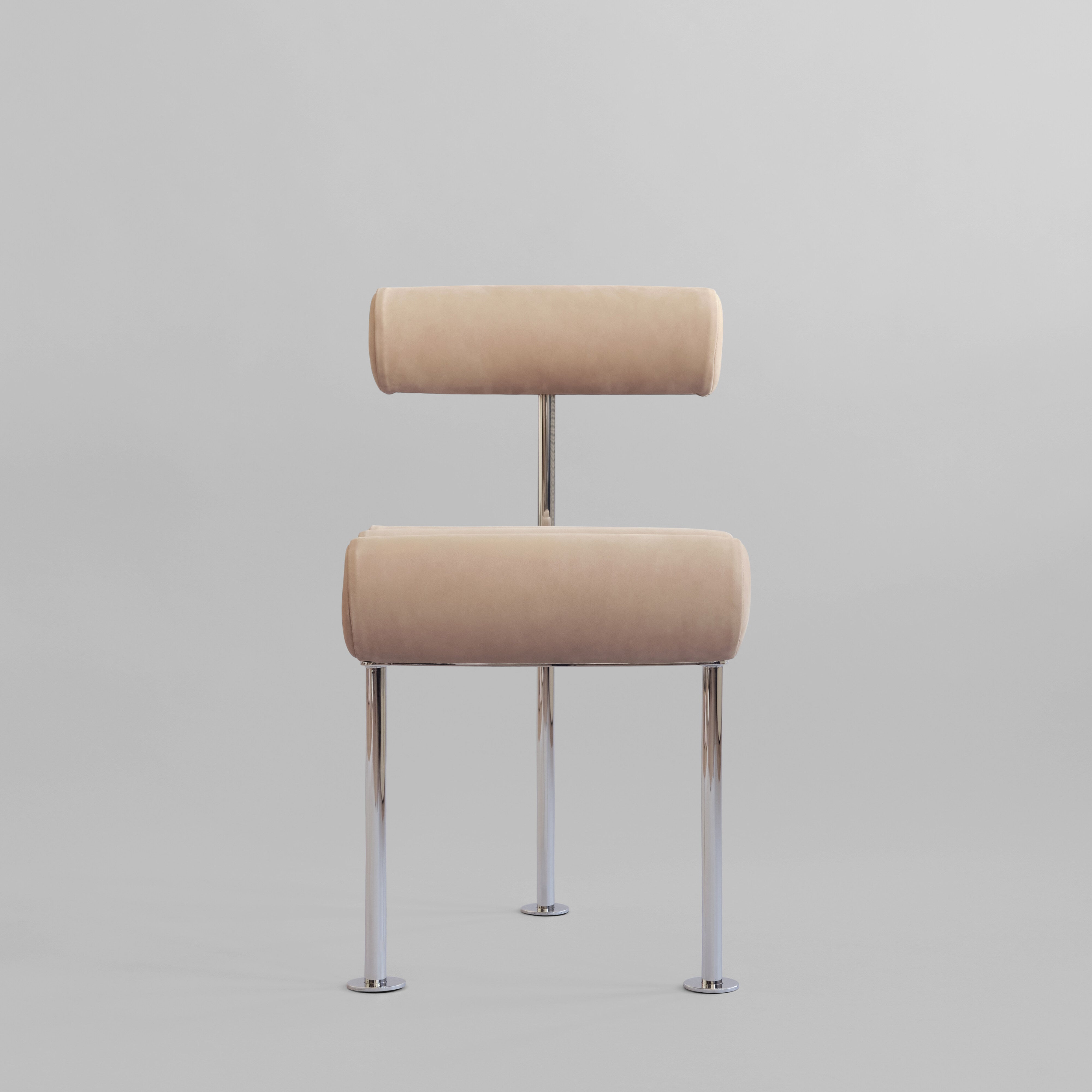 Hiro Dining Chair, Stainless Steel - Nubuck