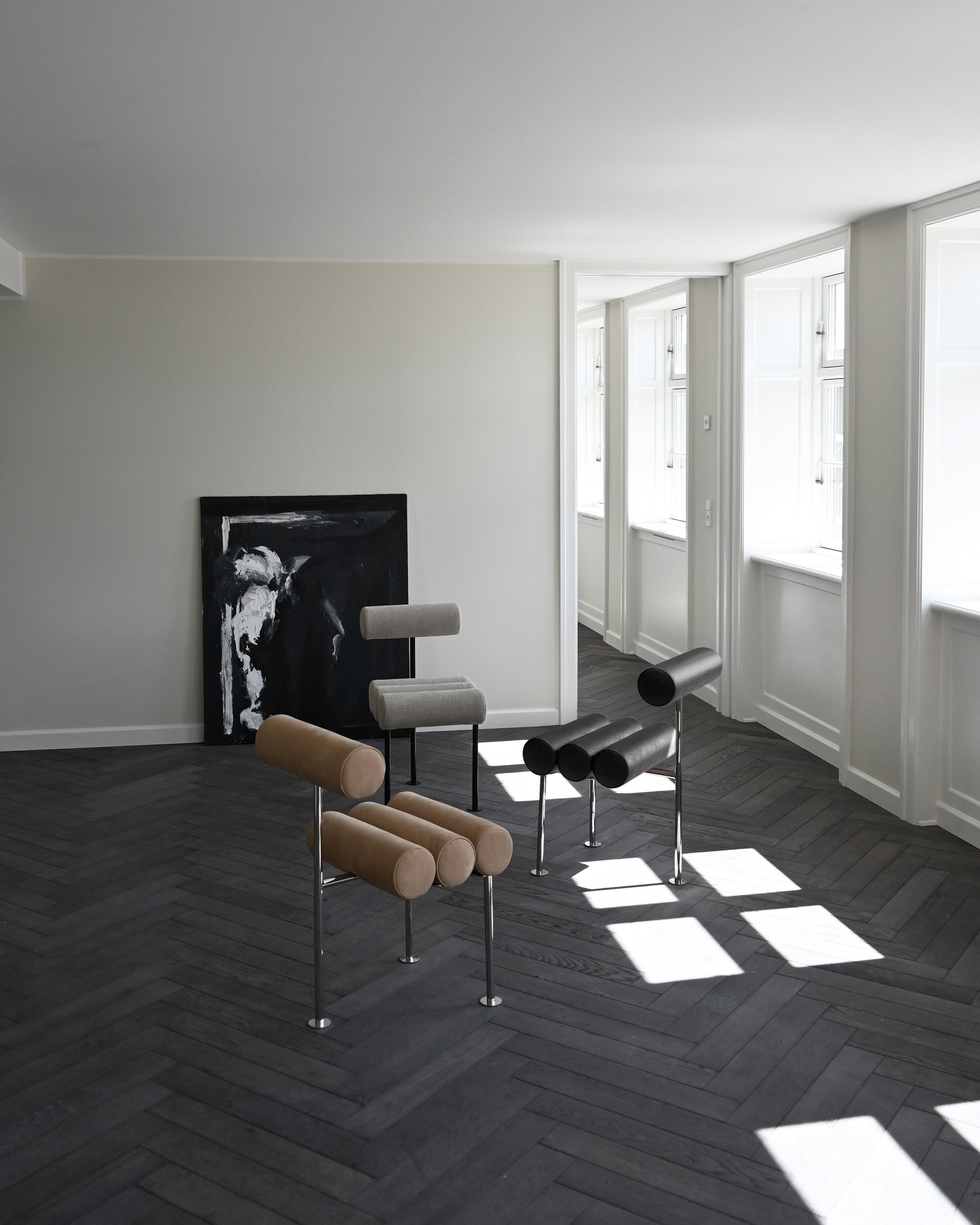 Hiro Dining Chair, Stainless Steel - Nubuck