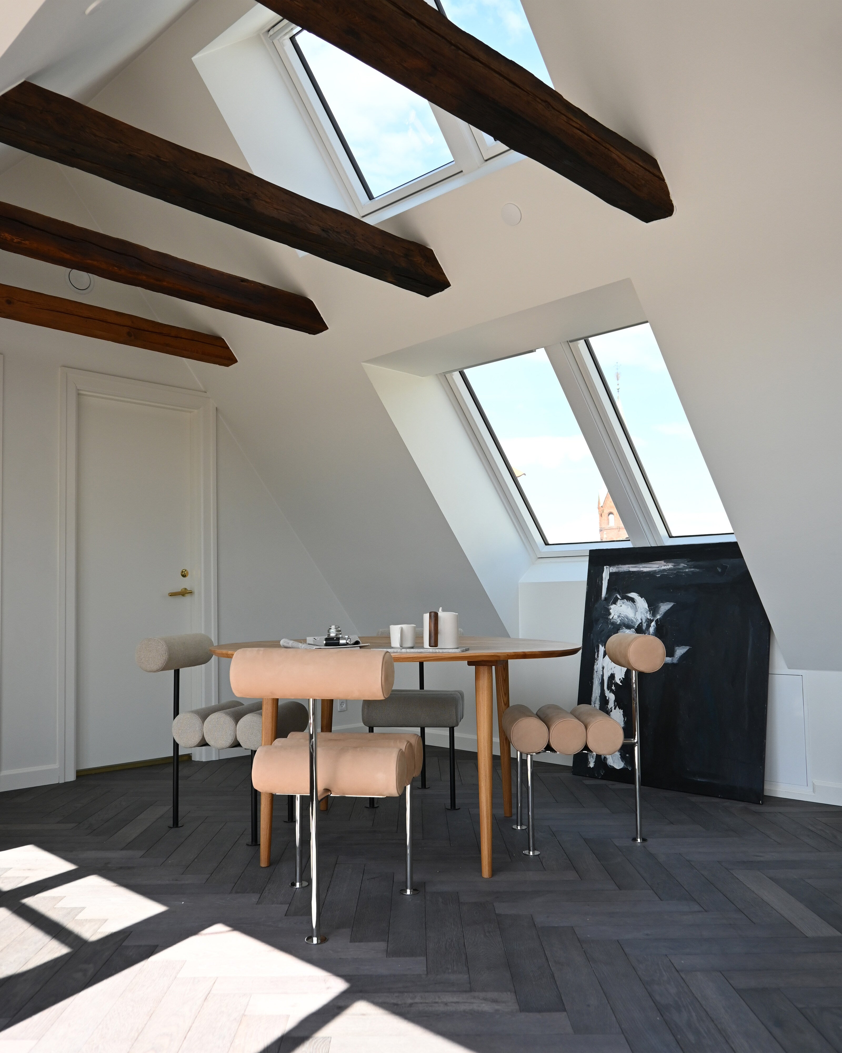 Hiro Dining Chair, Stainless Steel - Nubuck