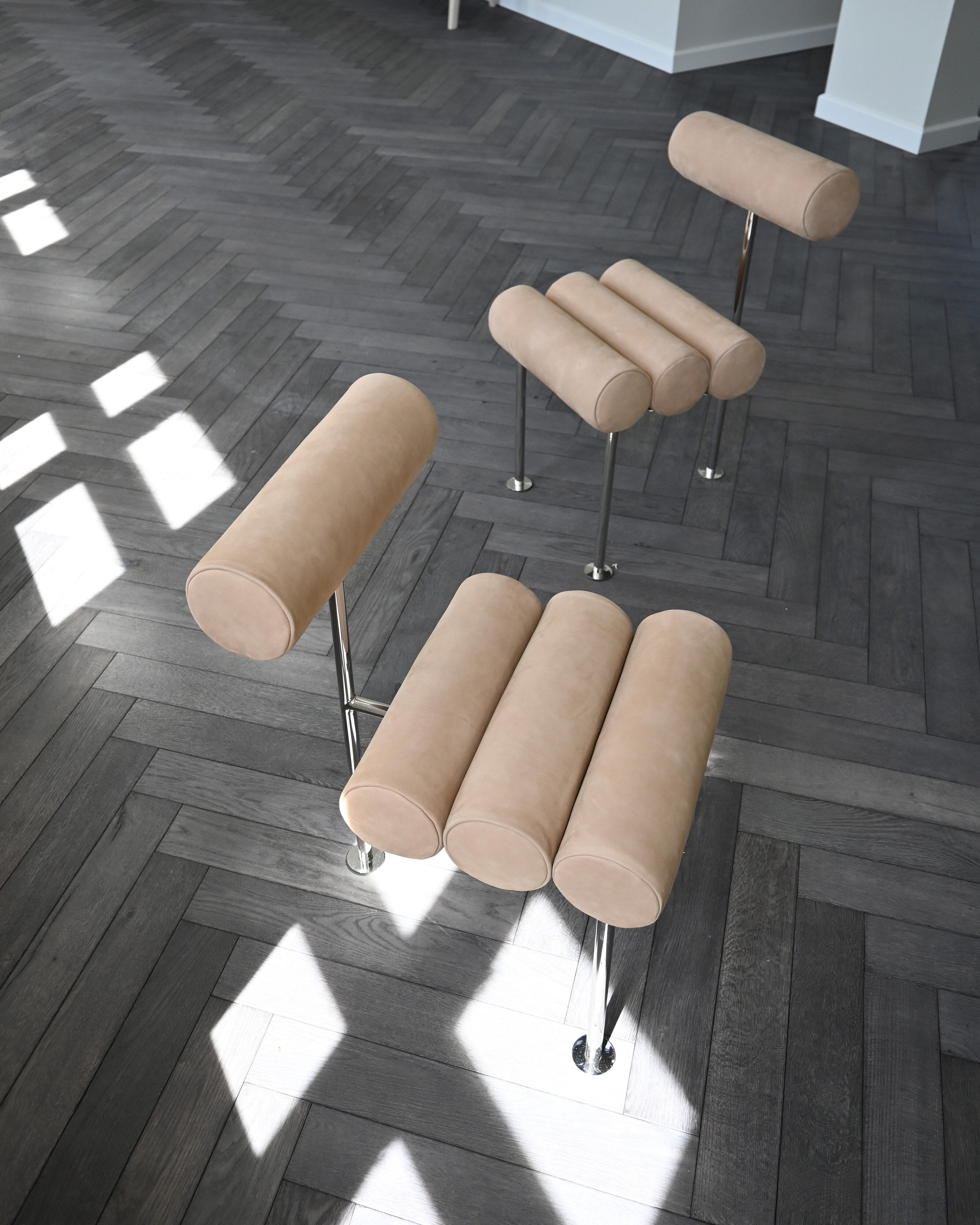Hiro Dining Chair, Stainless Steel - Nubuck