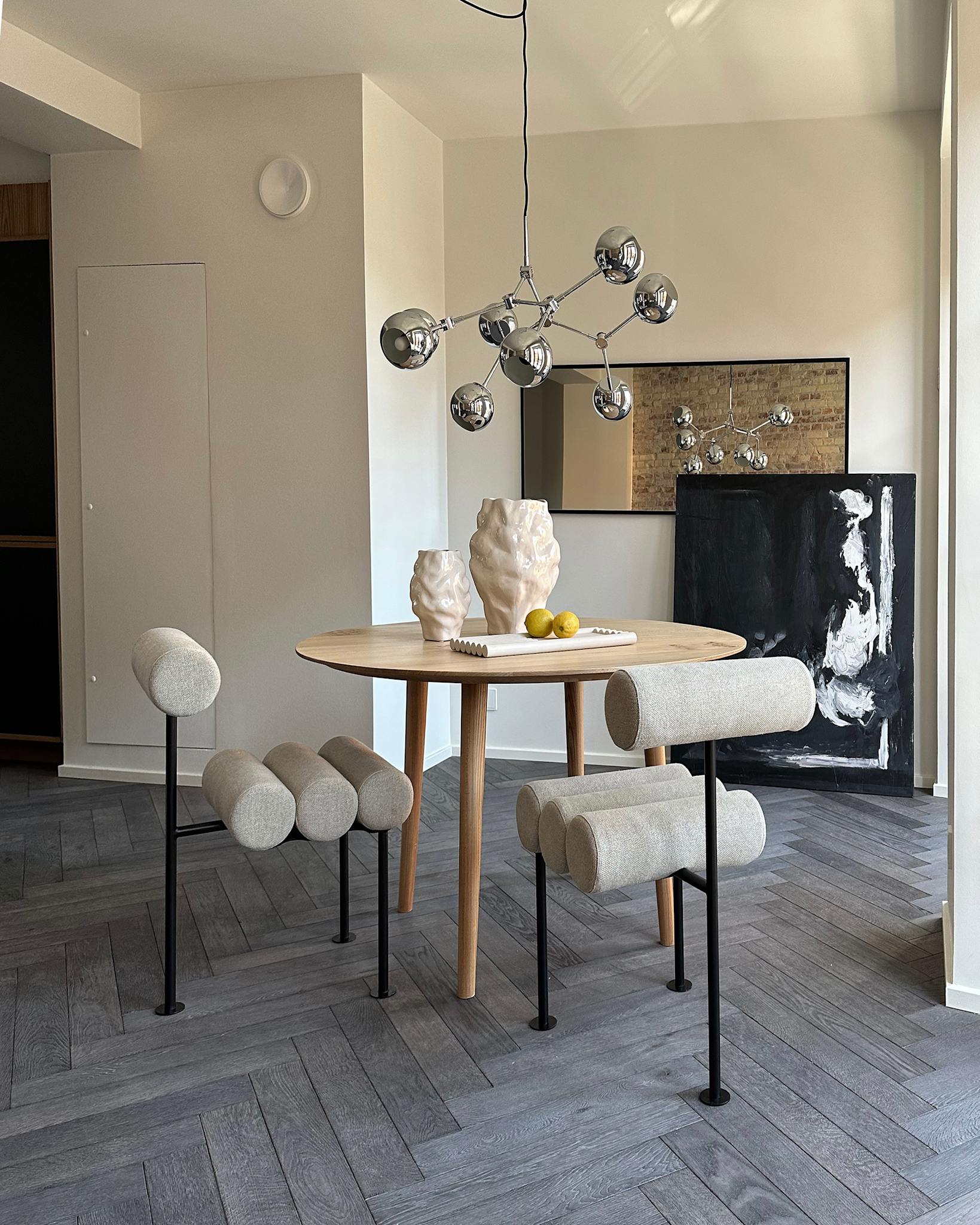 Hiro Dining Chair, Black Frame - Sand (8047-2)