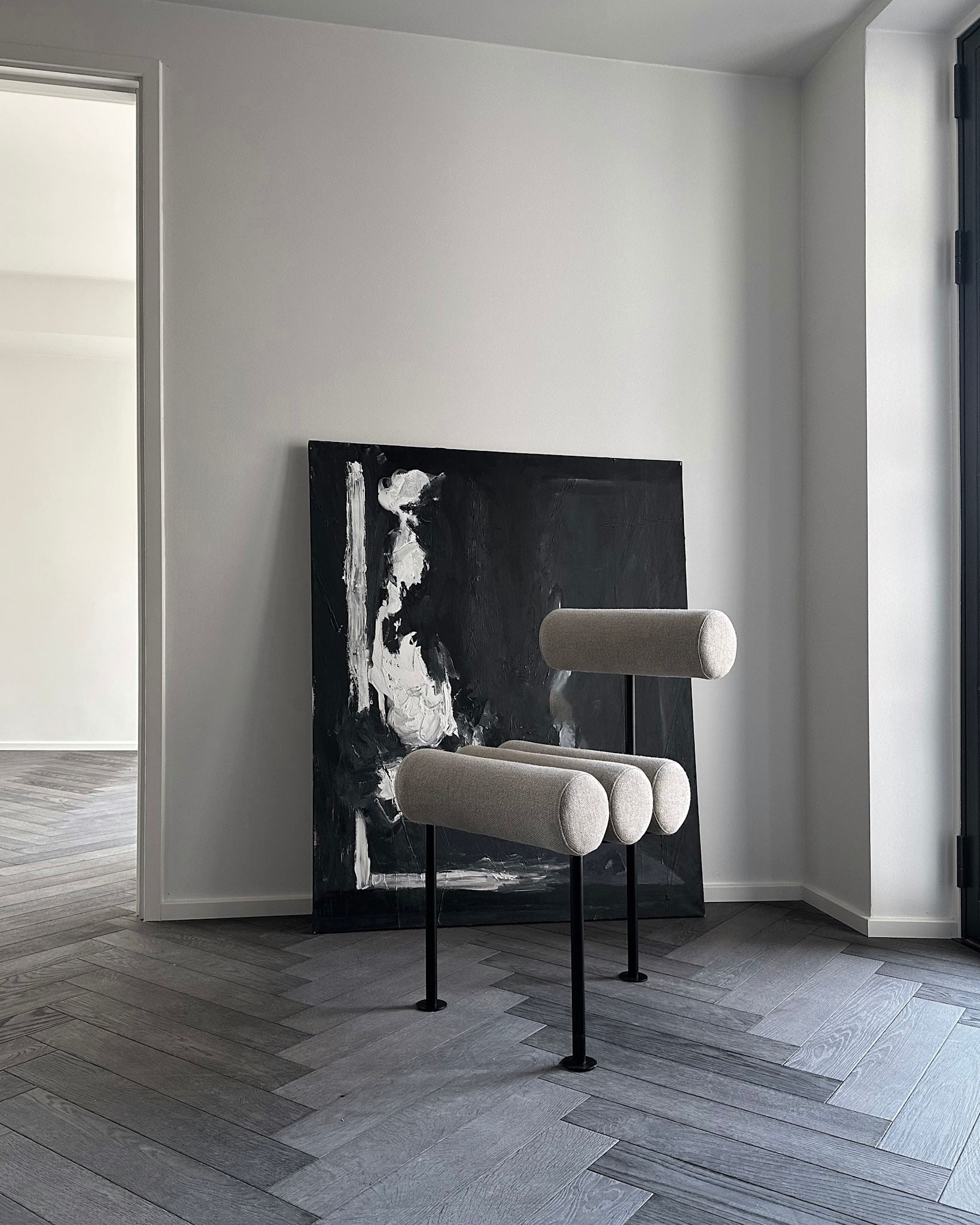 Hiro Dining Chair, Black Frame - Sand (8047-2)