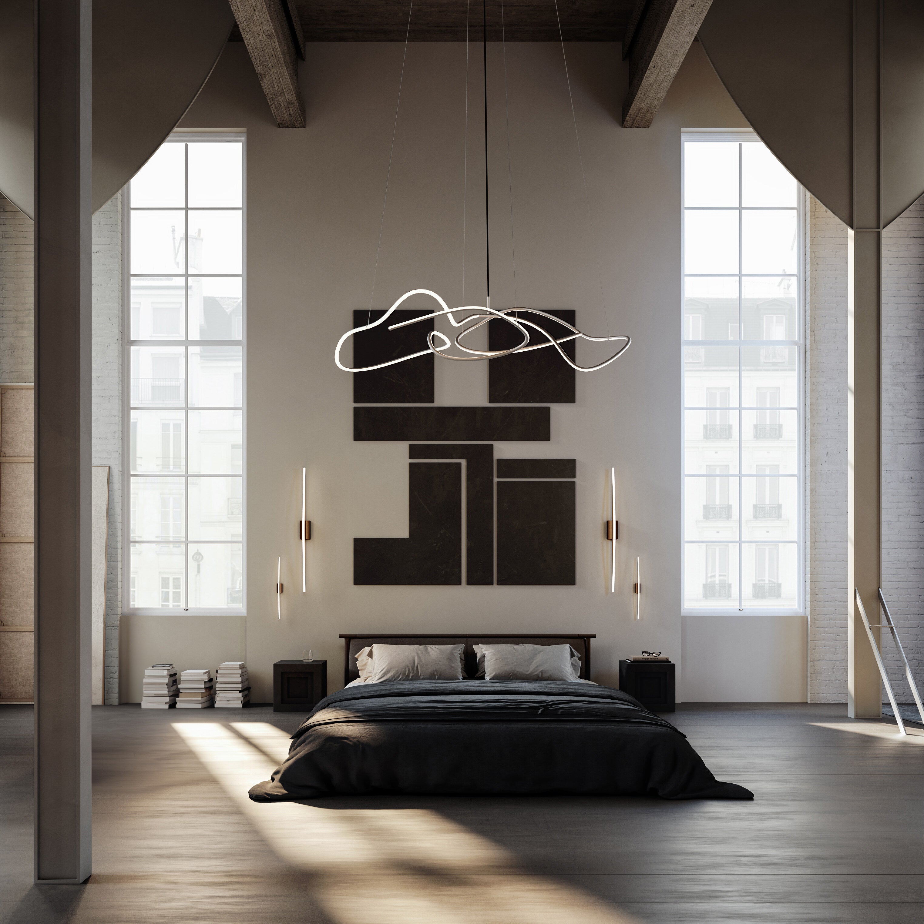 Ghost Chandelier, Big - Chrome (5m)