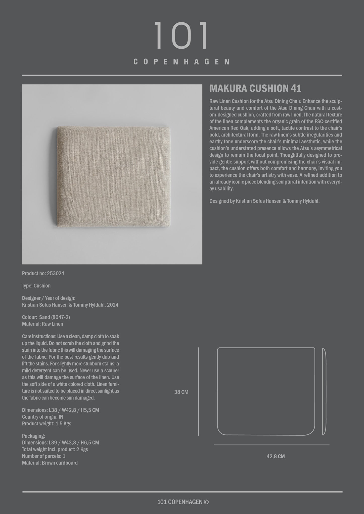 Makura Cushion 41 - Sand (8047-2)