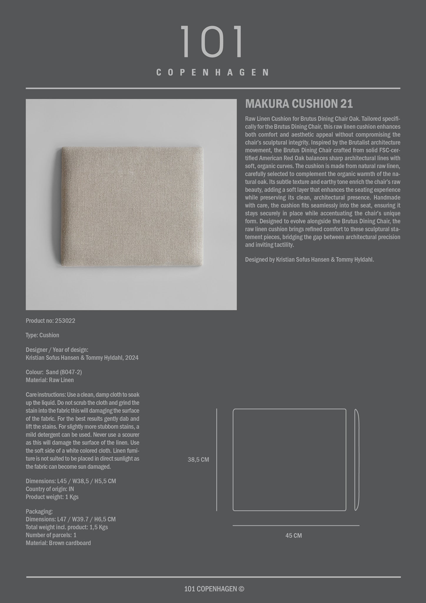 Makura Cushion 21 - Linen