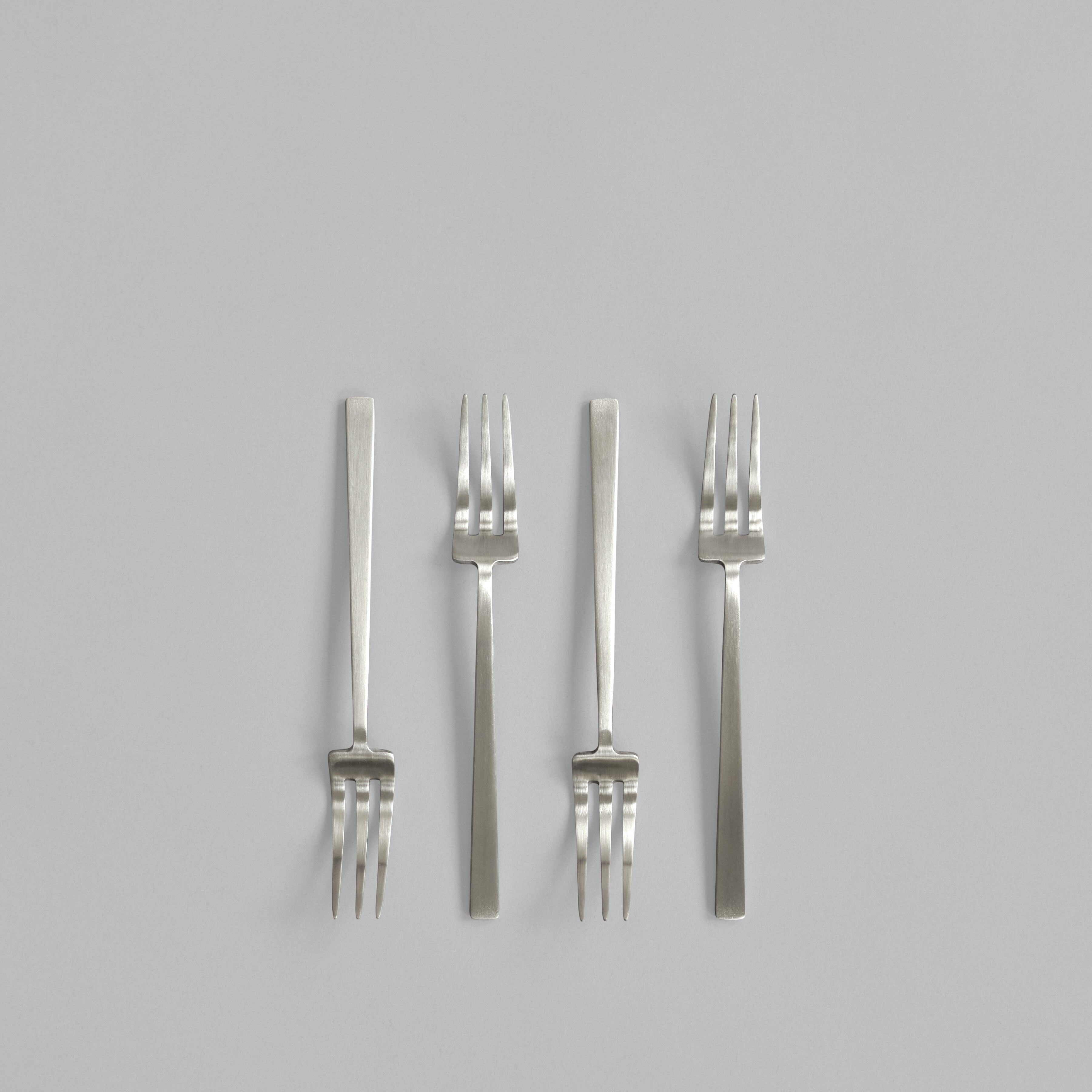 Kogei Dessert Fork - Brushed Steel