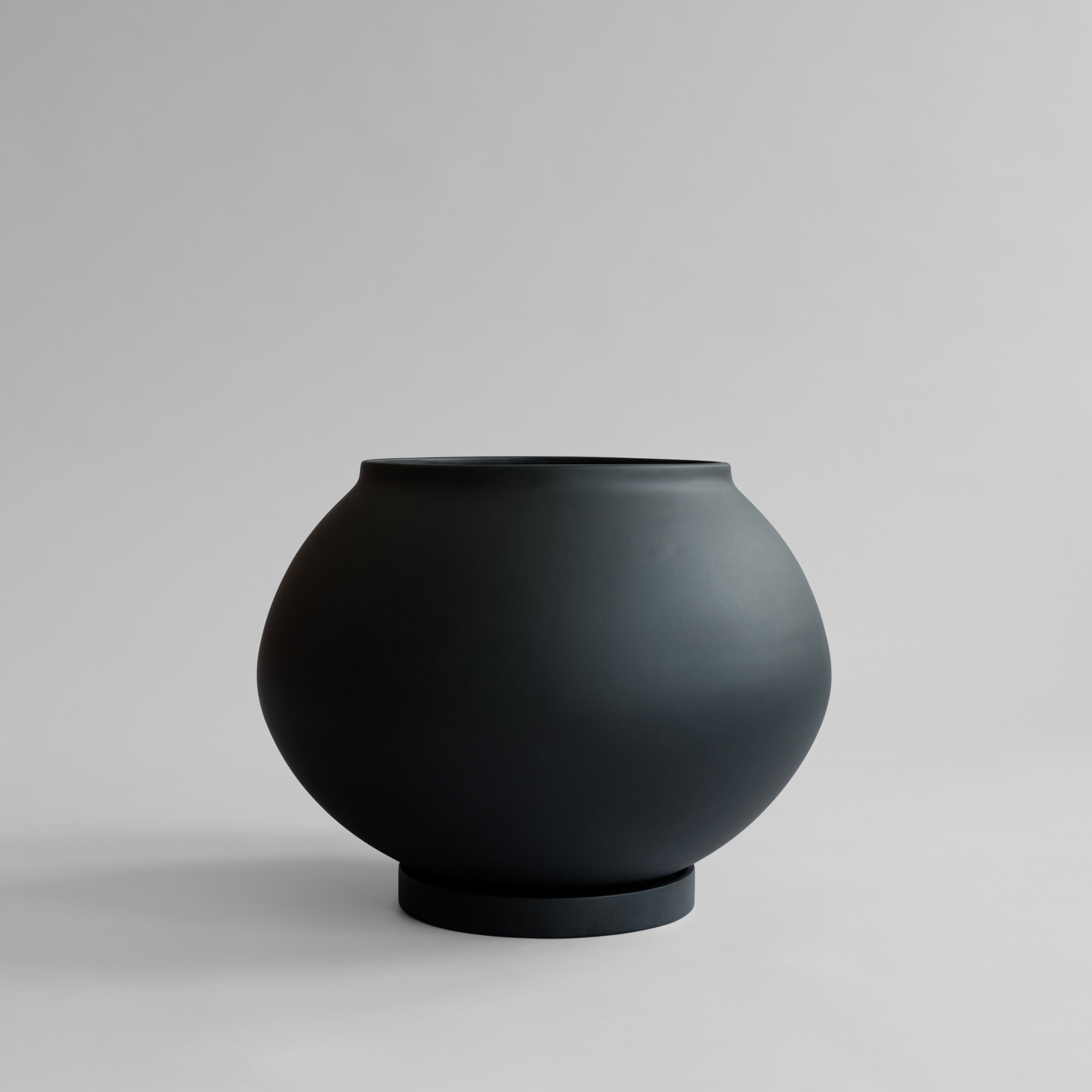 Sunao Plant Pot Fat, Hexa - Black