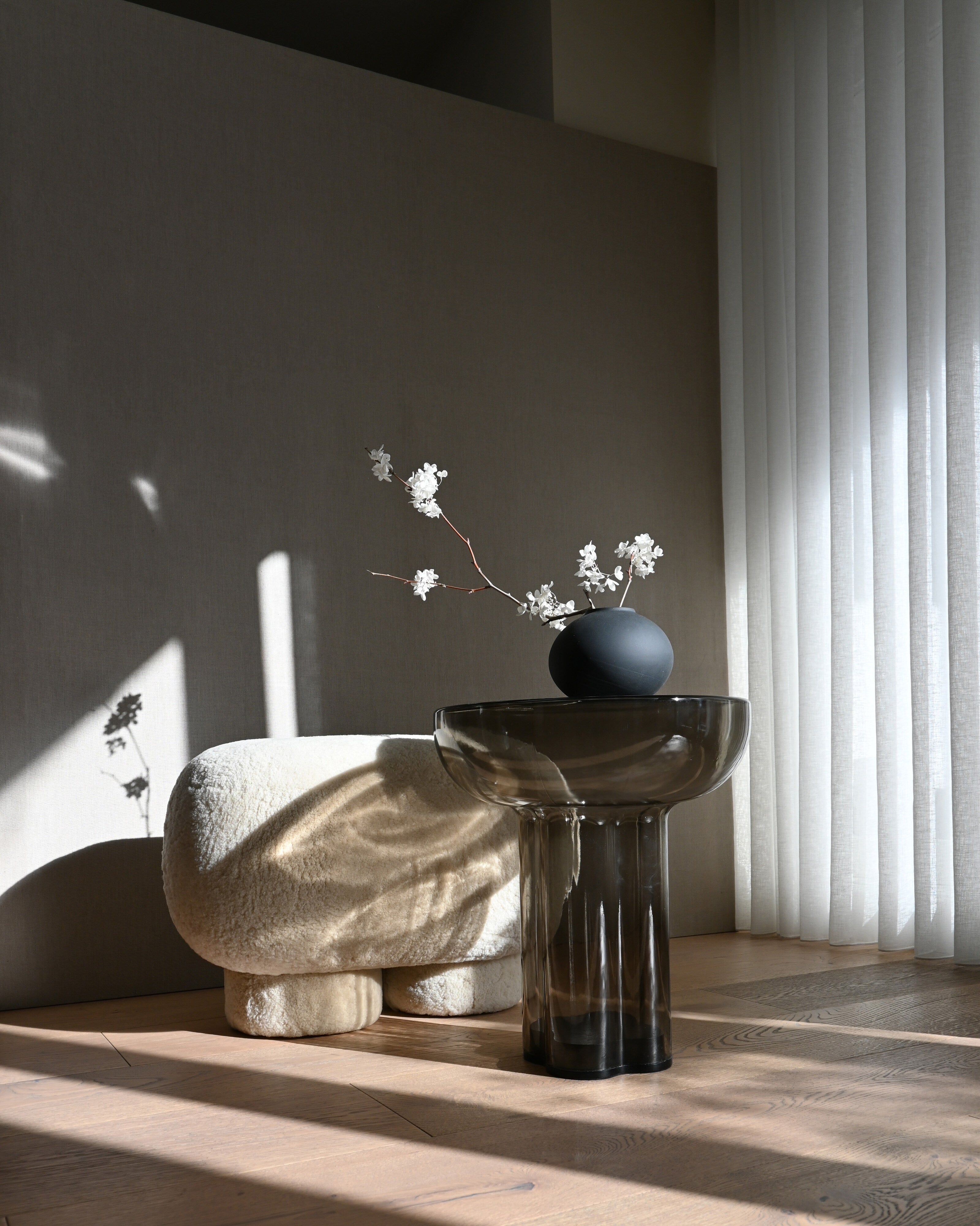 Sunao Vase Fat, Petit - Black