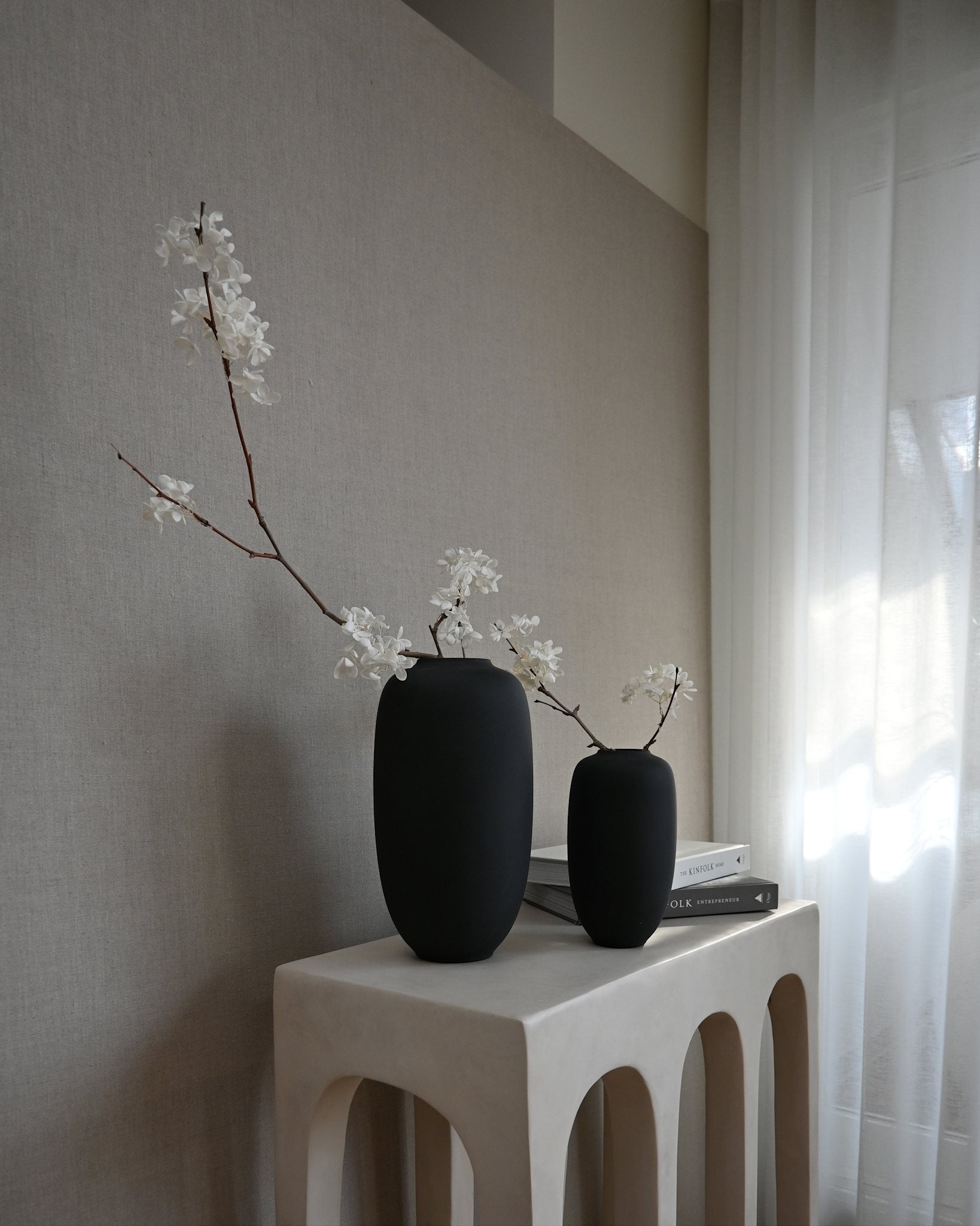 Sunao Vase Slim, Petit - Black