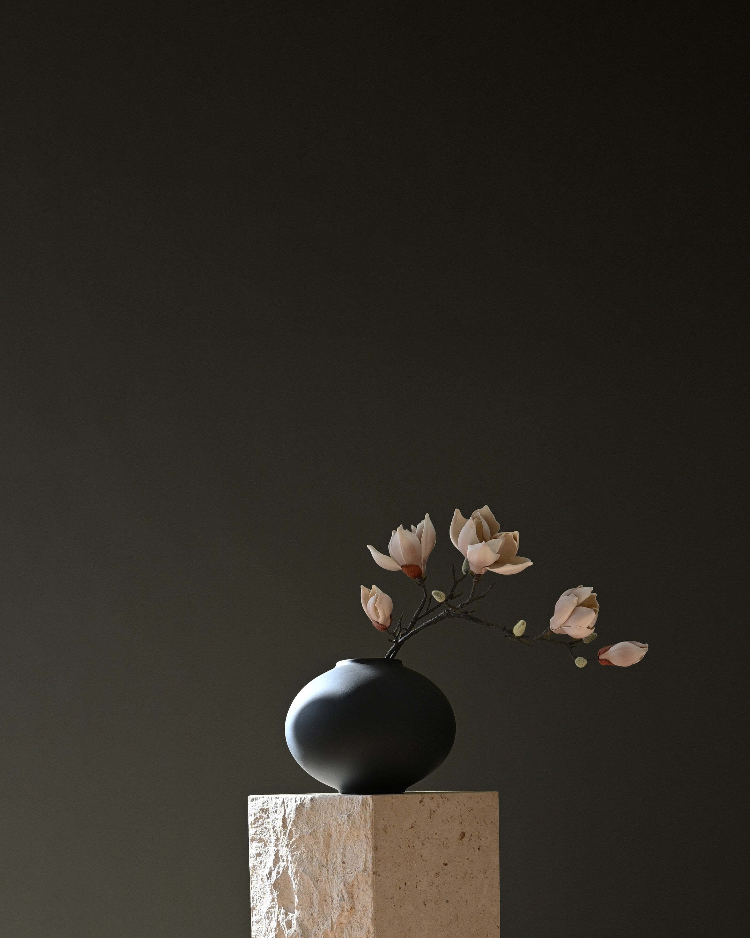 Sunao Vase Fat, Mini - Black