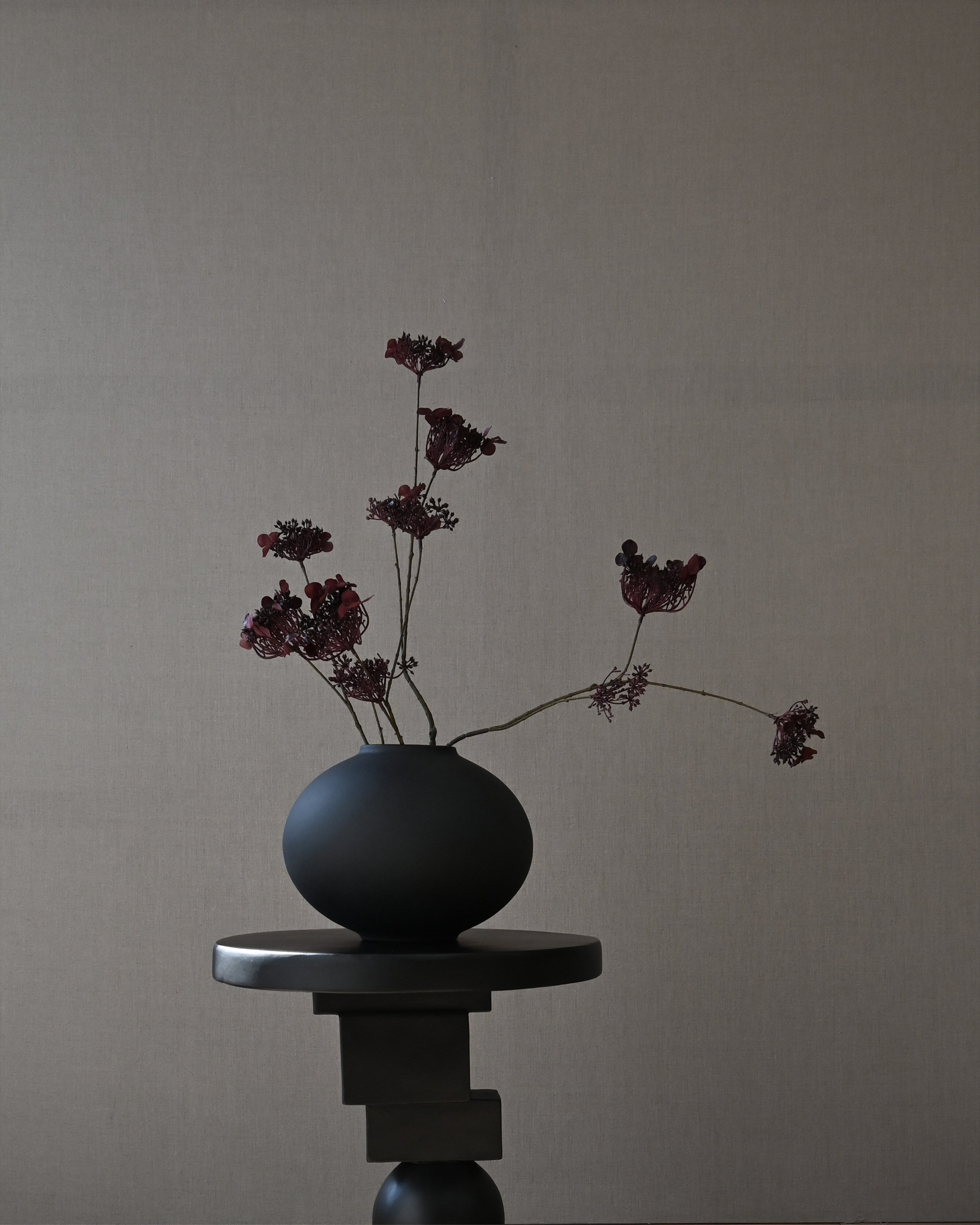 Sunao Vase Fat, Mini - Black