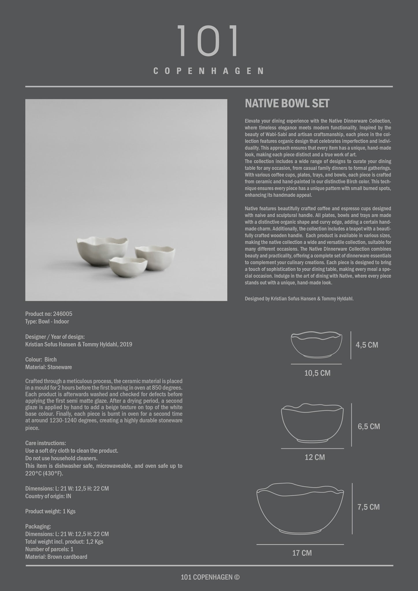Native Bowl Set - Birch
