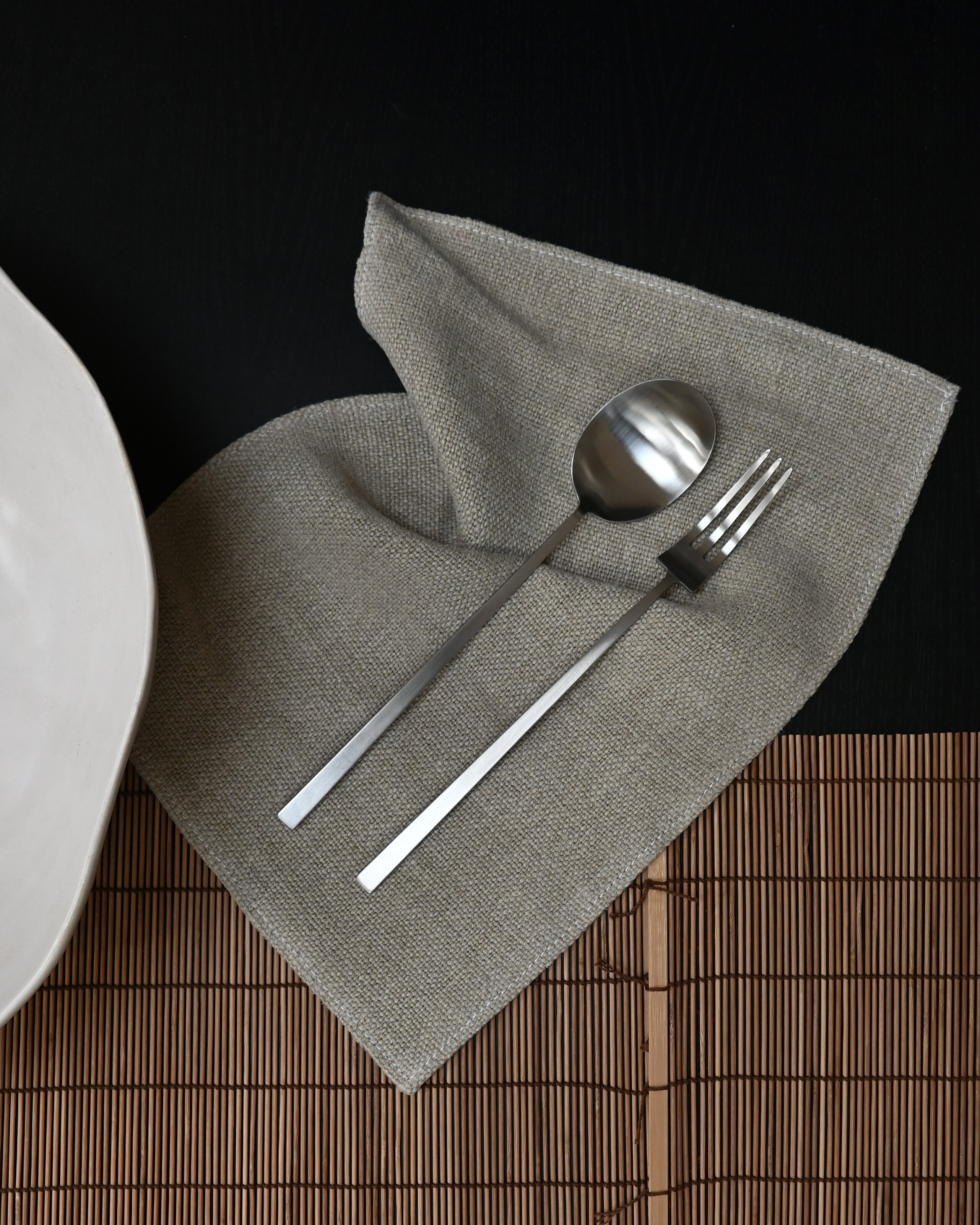 Kogei Salad Servers - Brushed Steel
