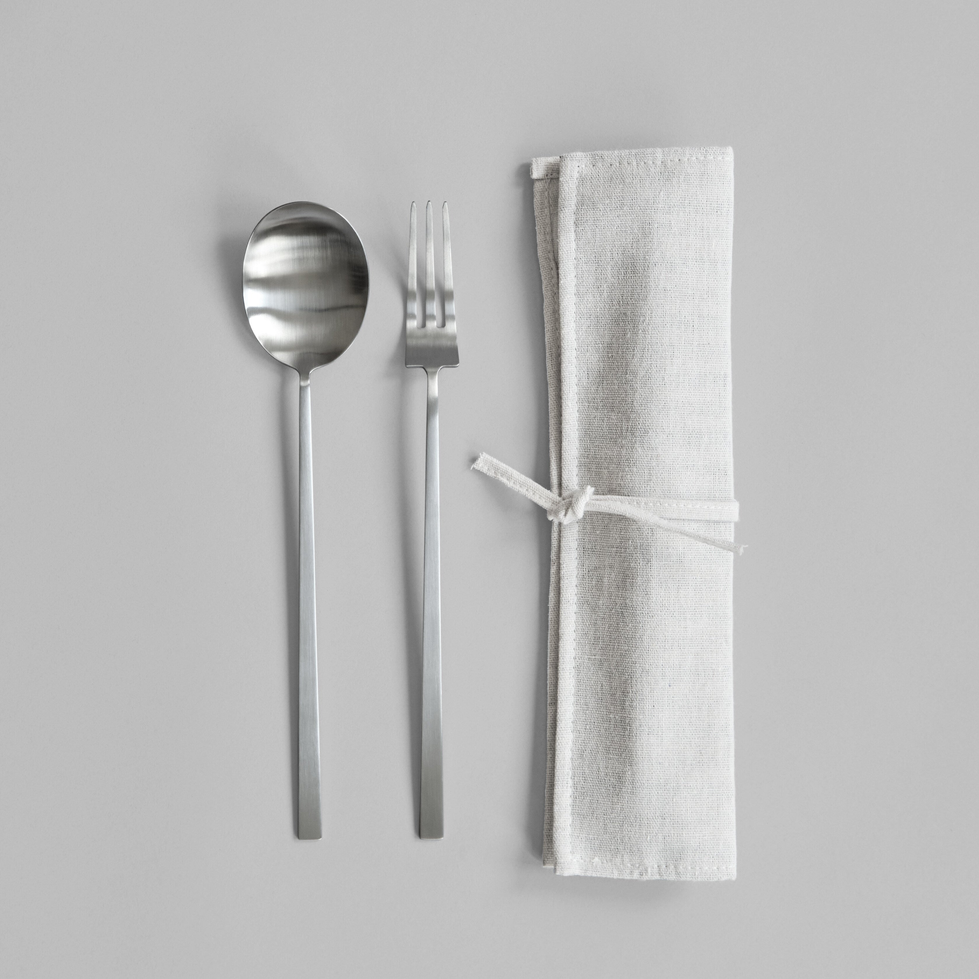 Kogei Salad Servers - Brushed Steel