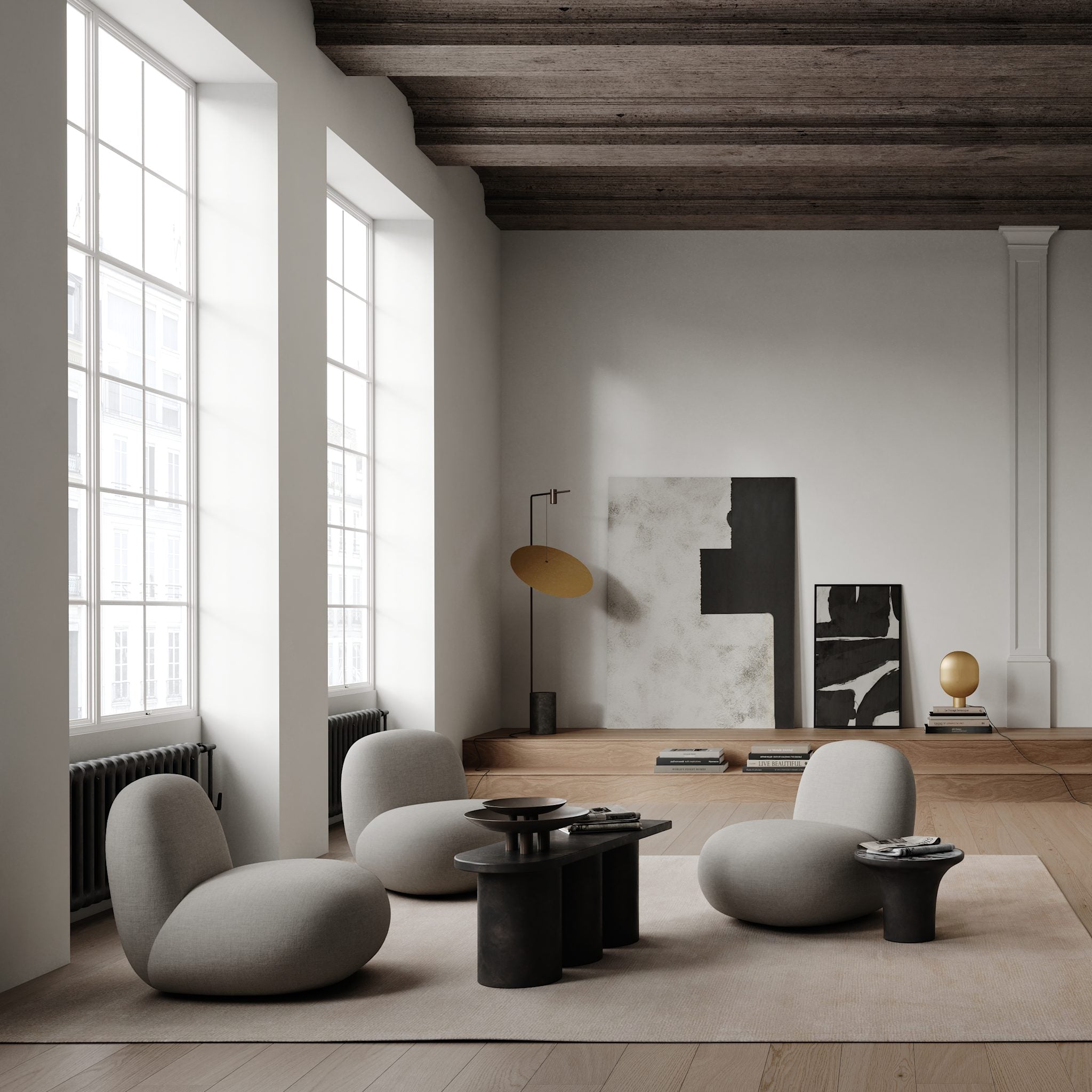 Trumpet Table, Low - Calacatta