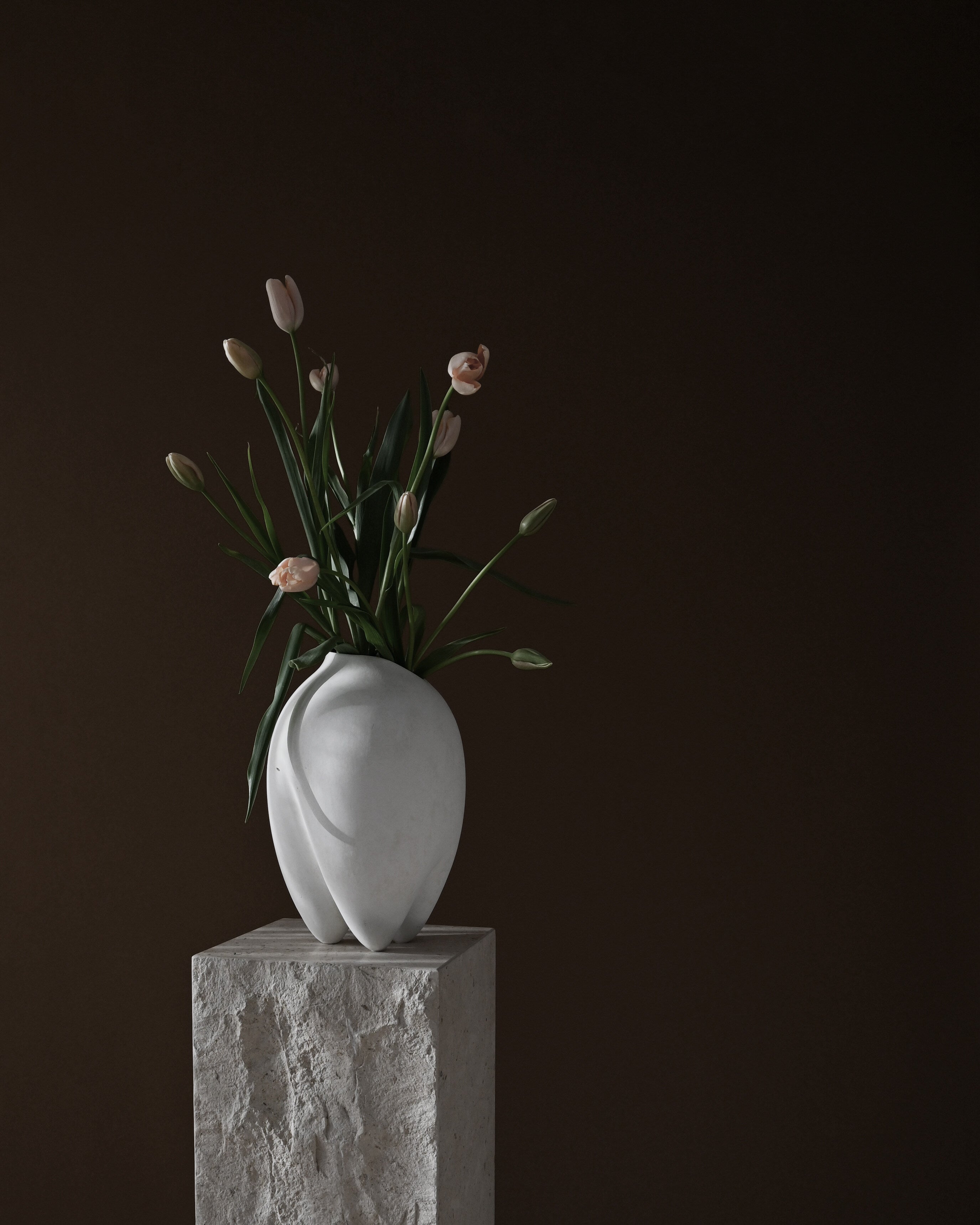 Sumo Vase, Slim - Bone White