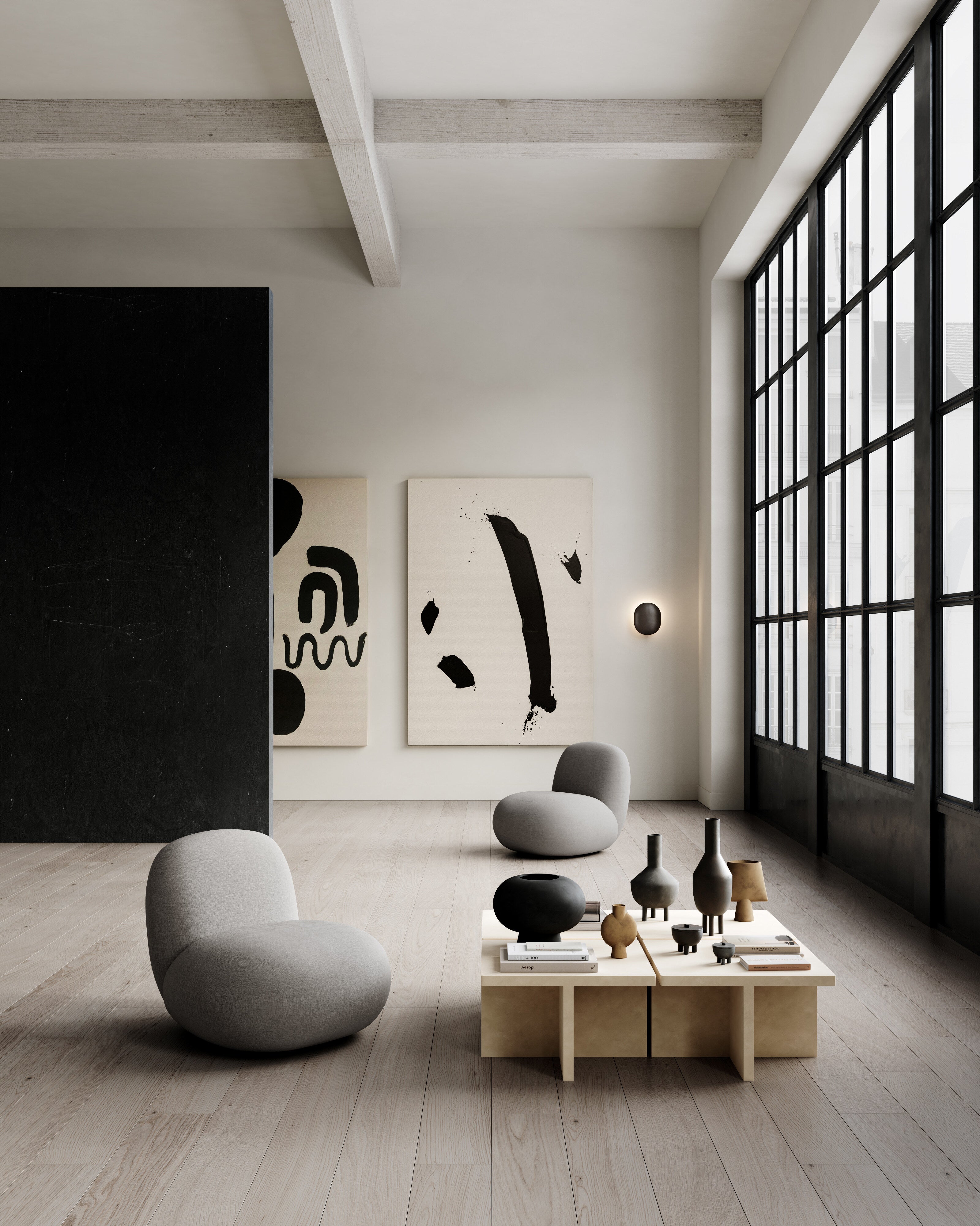 Kabin Vase, Fat - Black