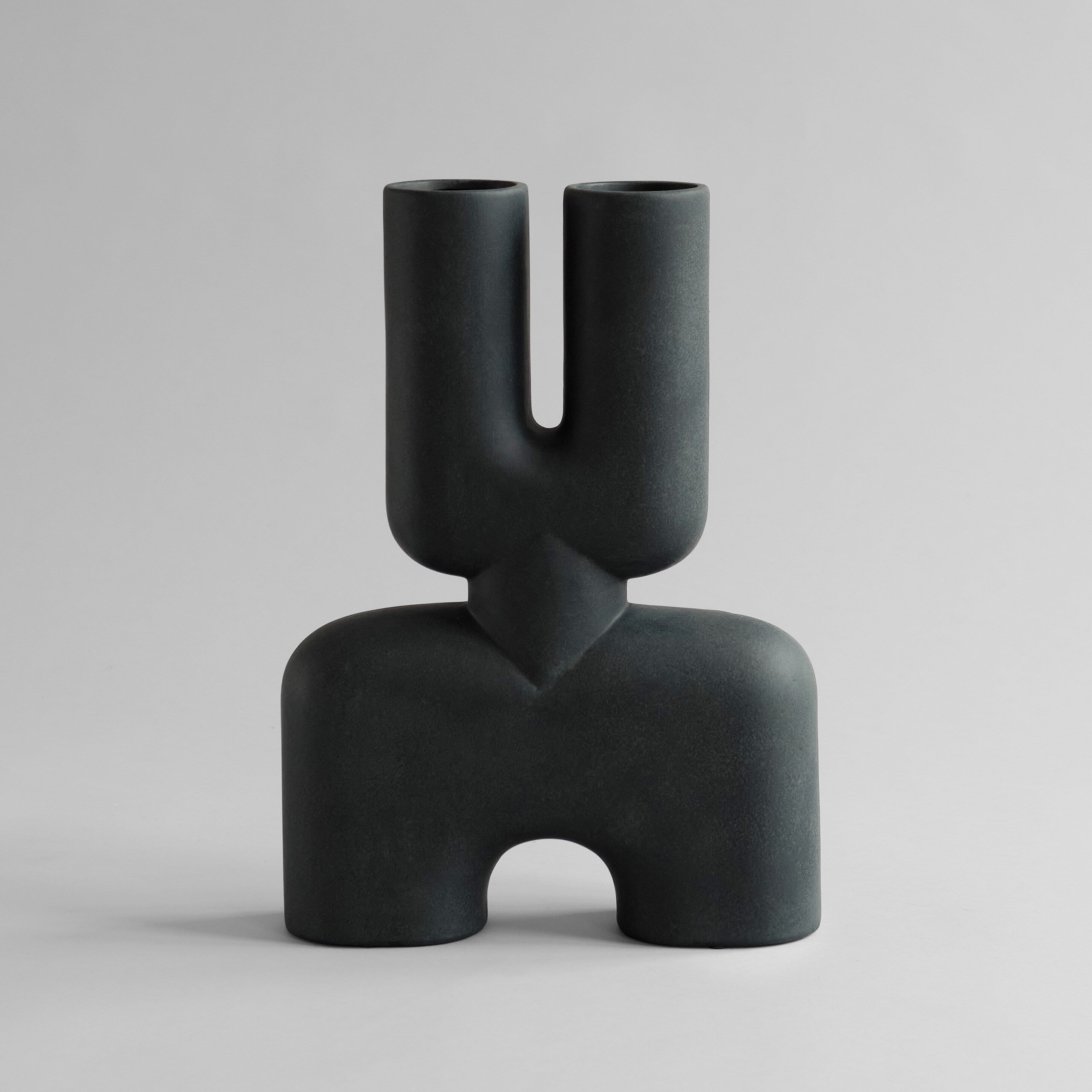 Cobra Vase Double, Medio - Black