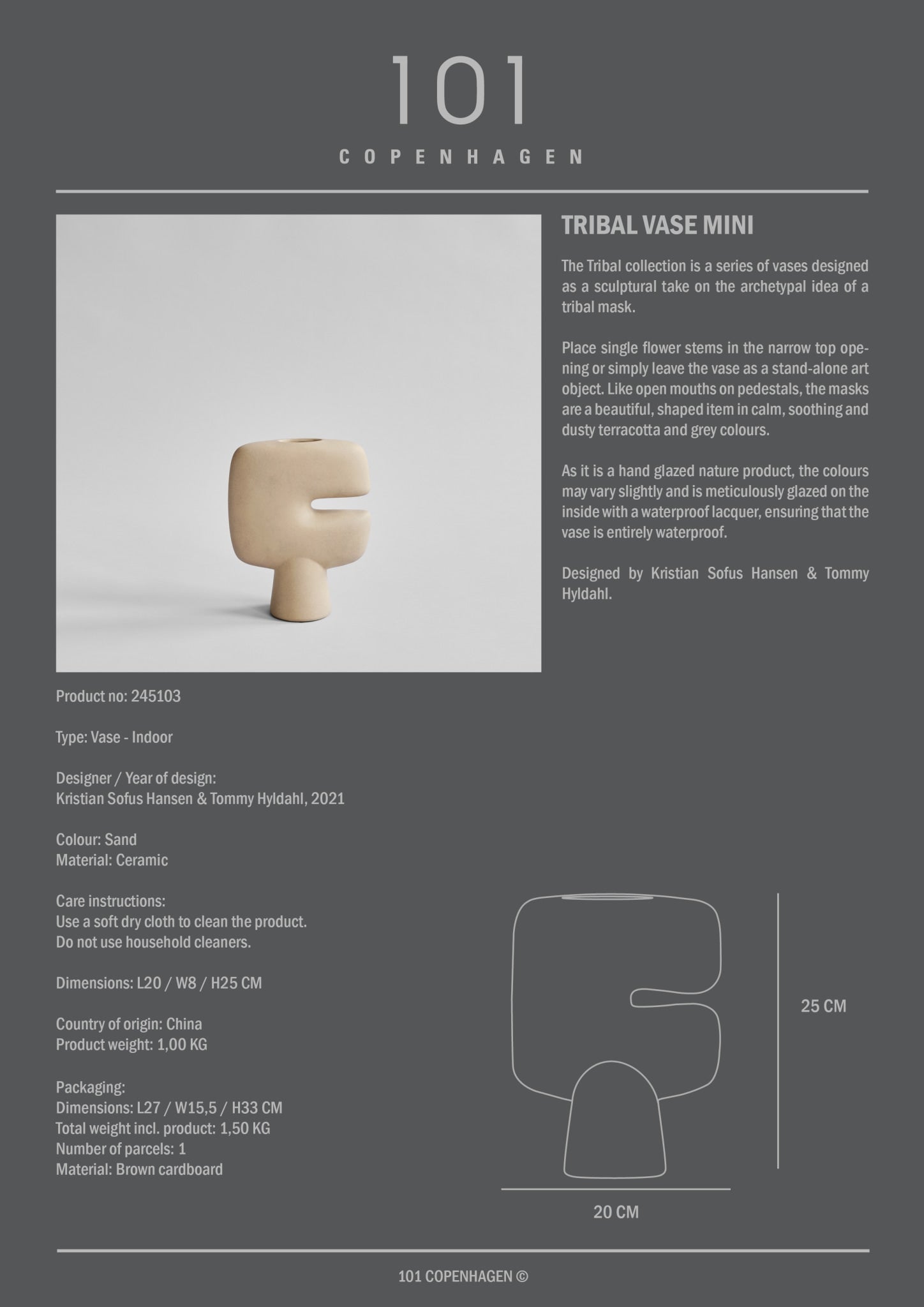 Tribal Vase, Mini - Sand