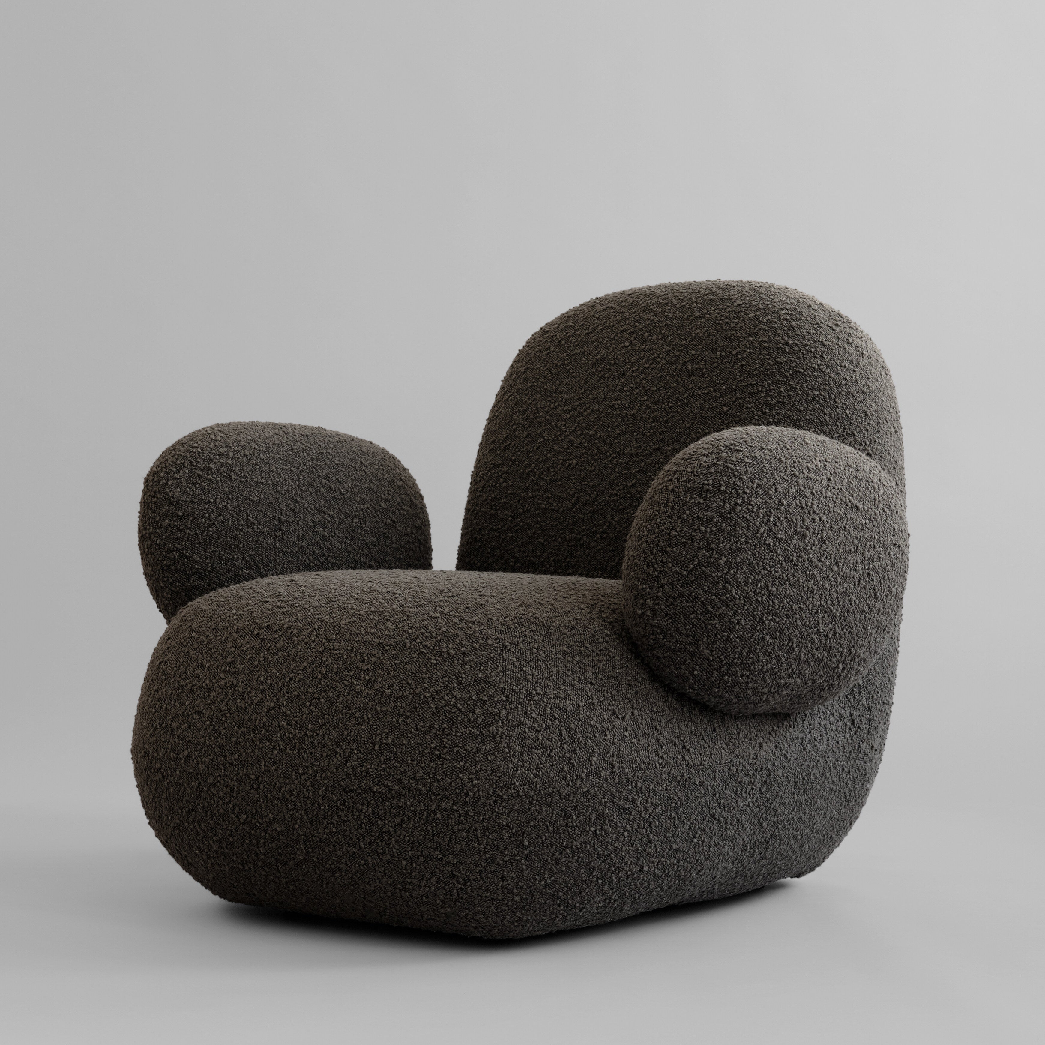 Toe Armchair, Flat - Deep Taupe (A2635)