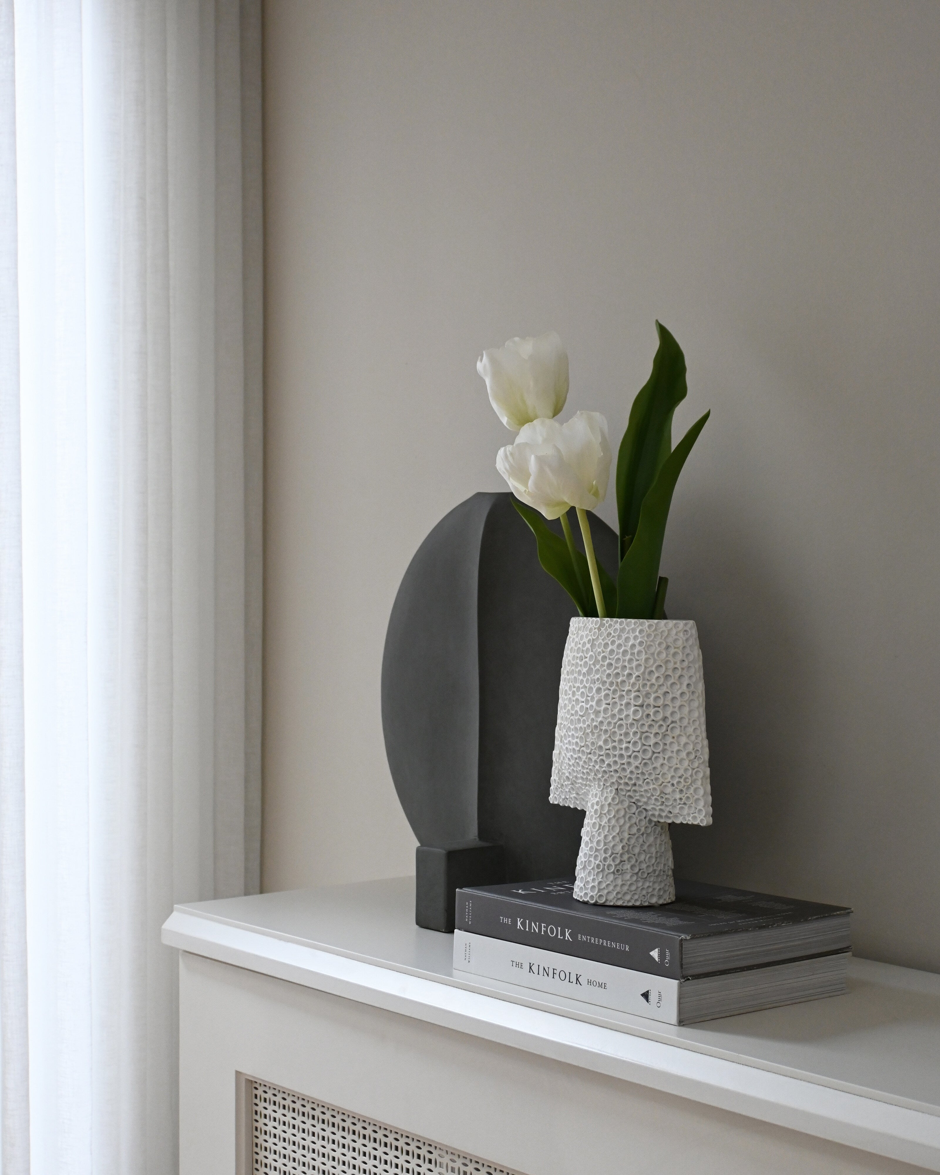Sphere Vase Square Shisen, Mini - Bone White