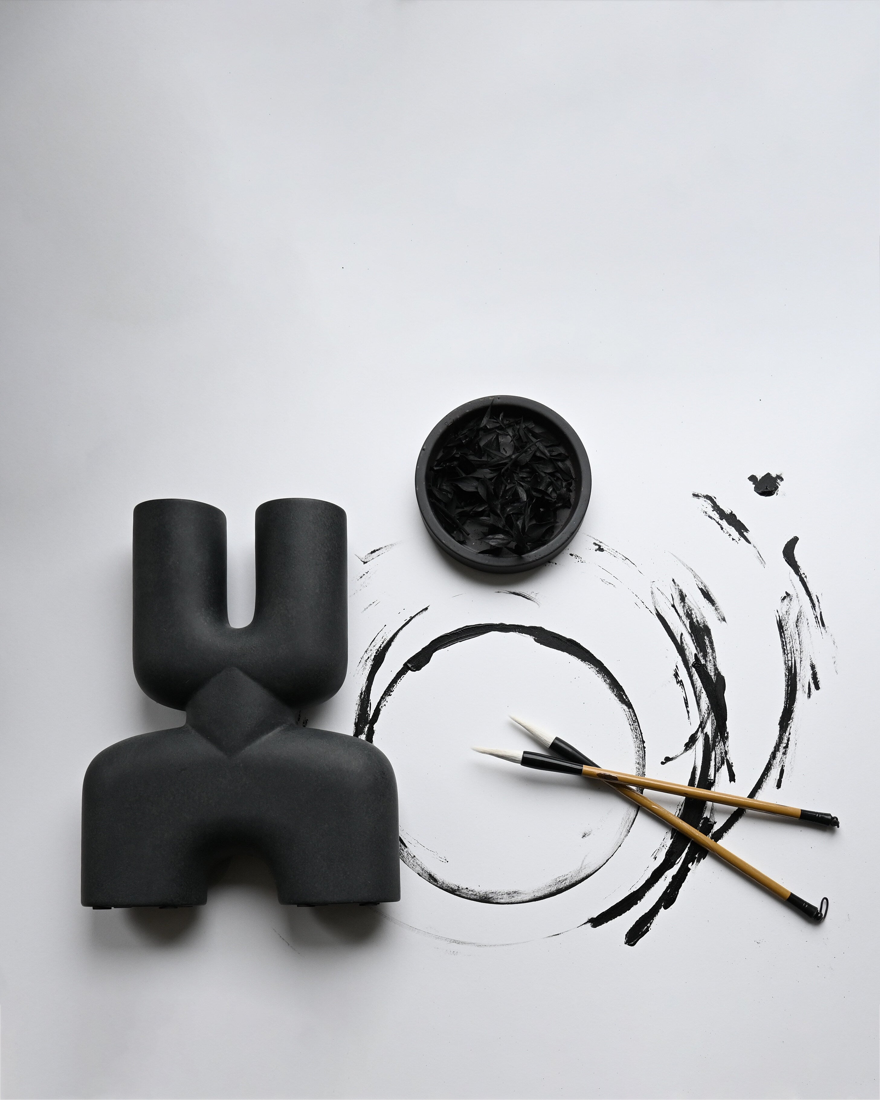 Cobra Vase Double, Mini - Black