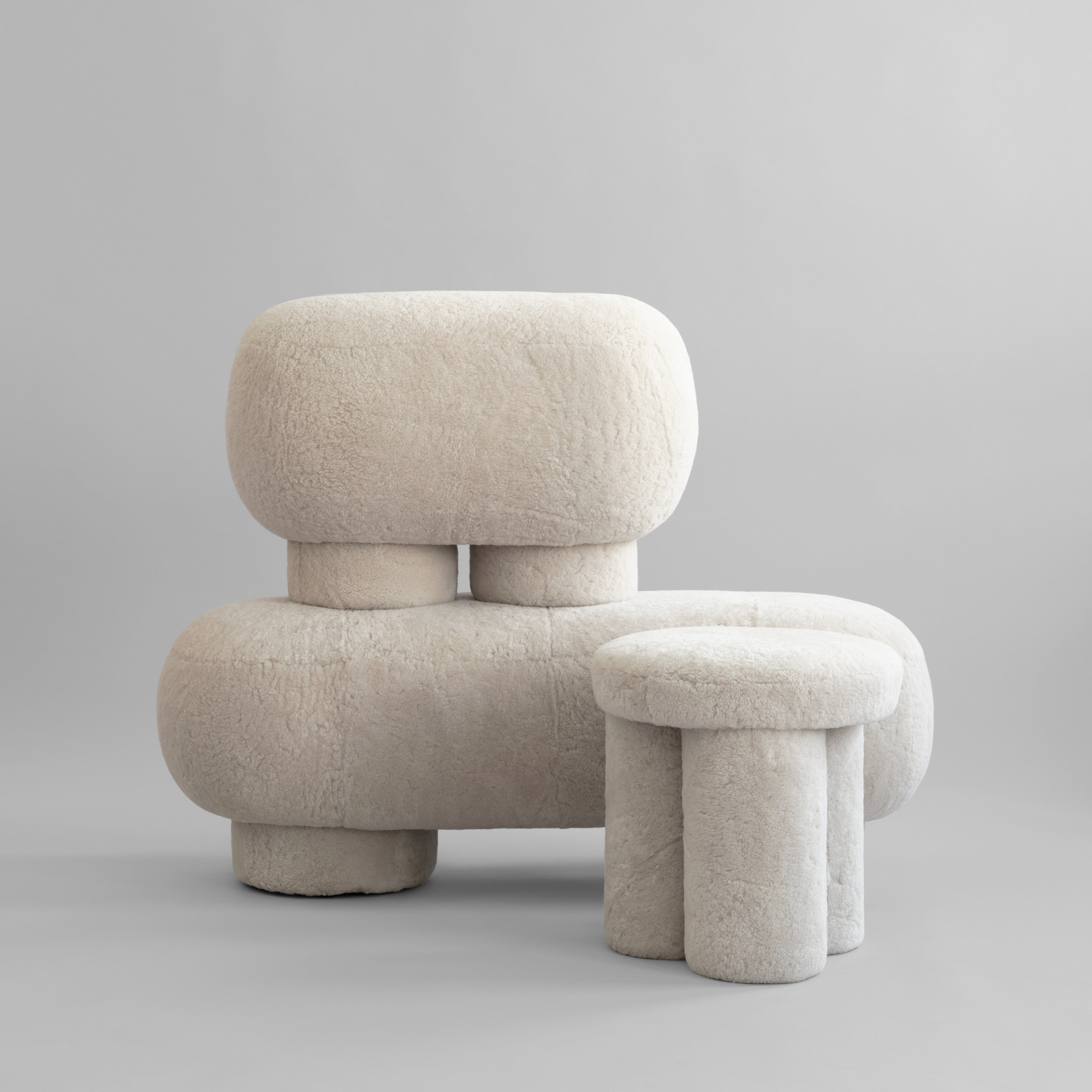 Big Foot Stool - Sheepskin