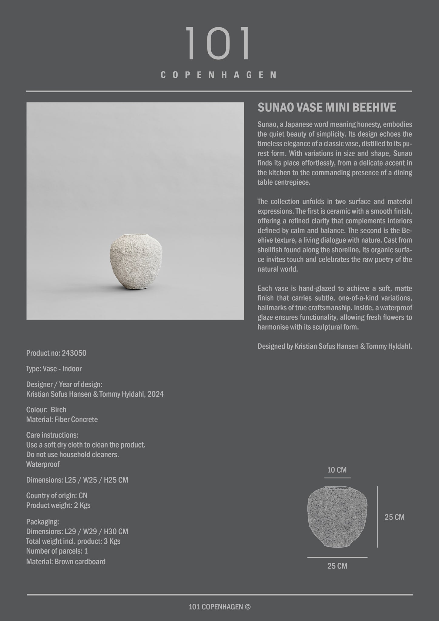 Sunao Vase, Mini - Beehive