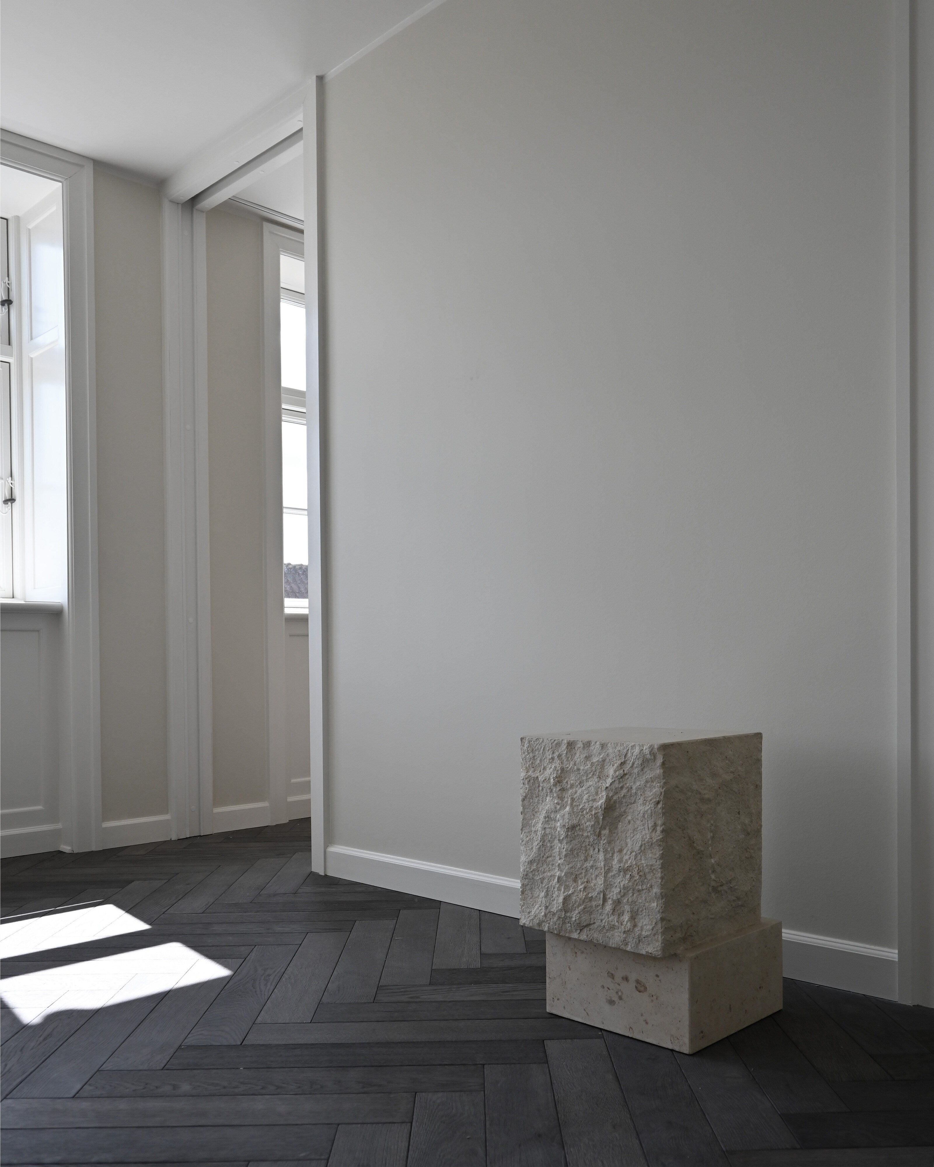 Temple Coffee Table, Tall - Limestone