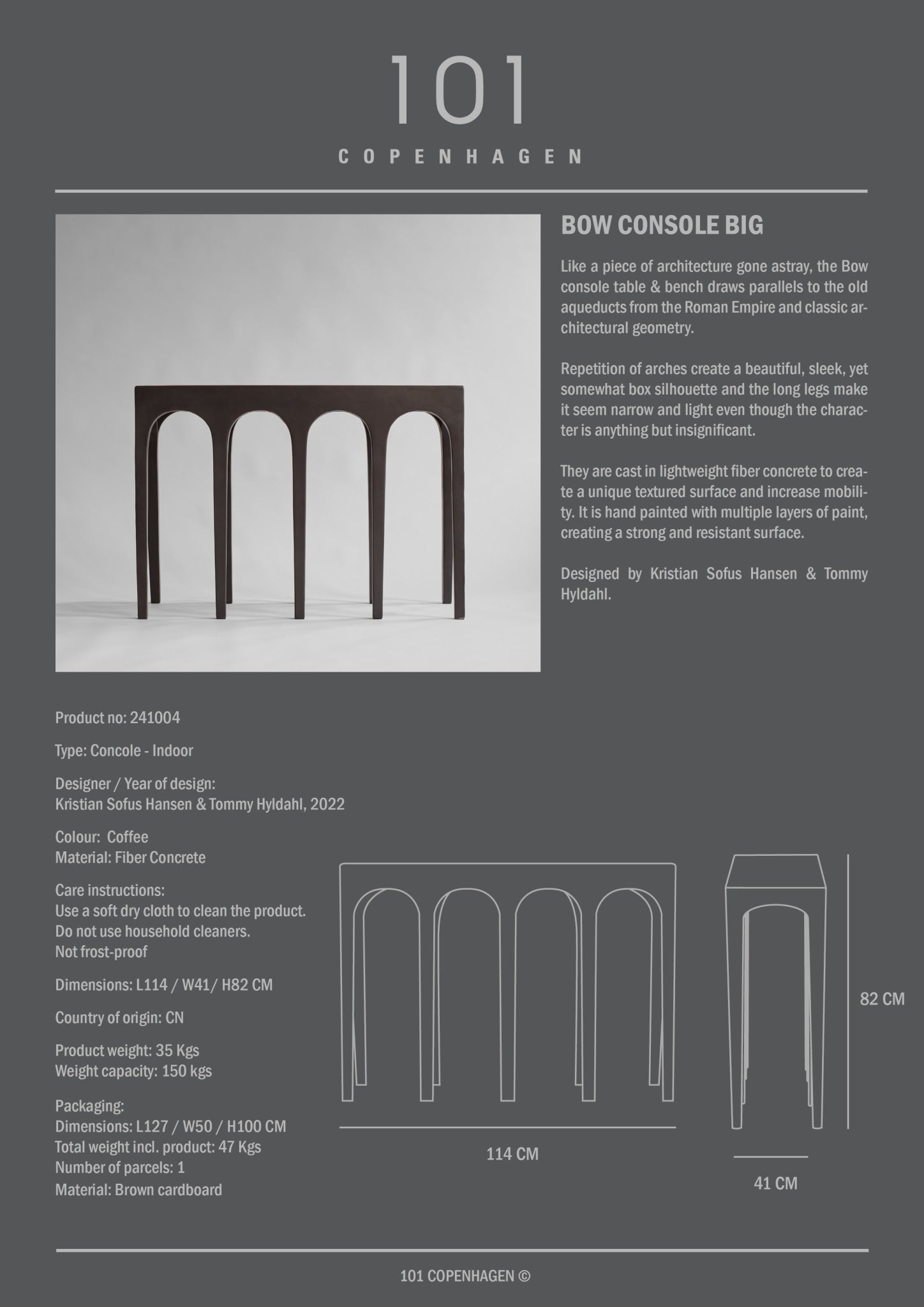 Bow Console, Big - Coffee