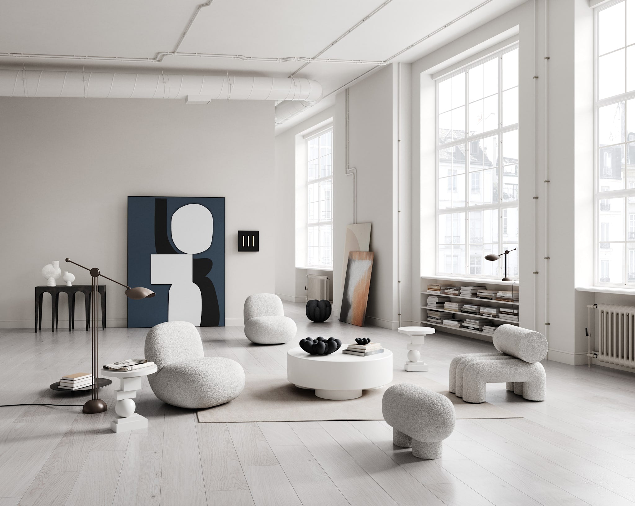Artist Side Table - Bone White