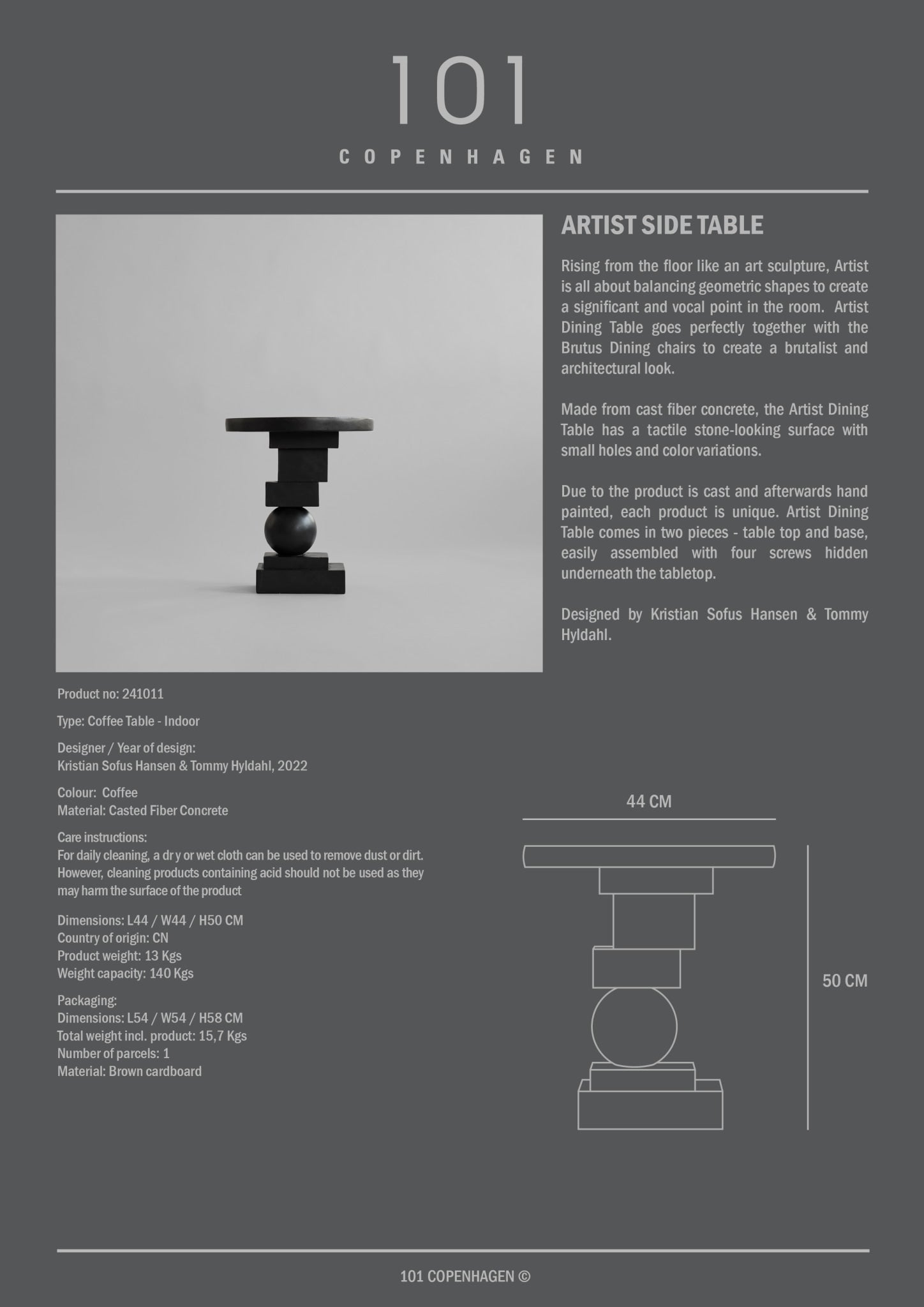 Artist Side Table - Coffee