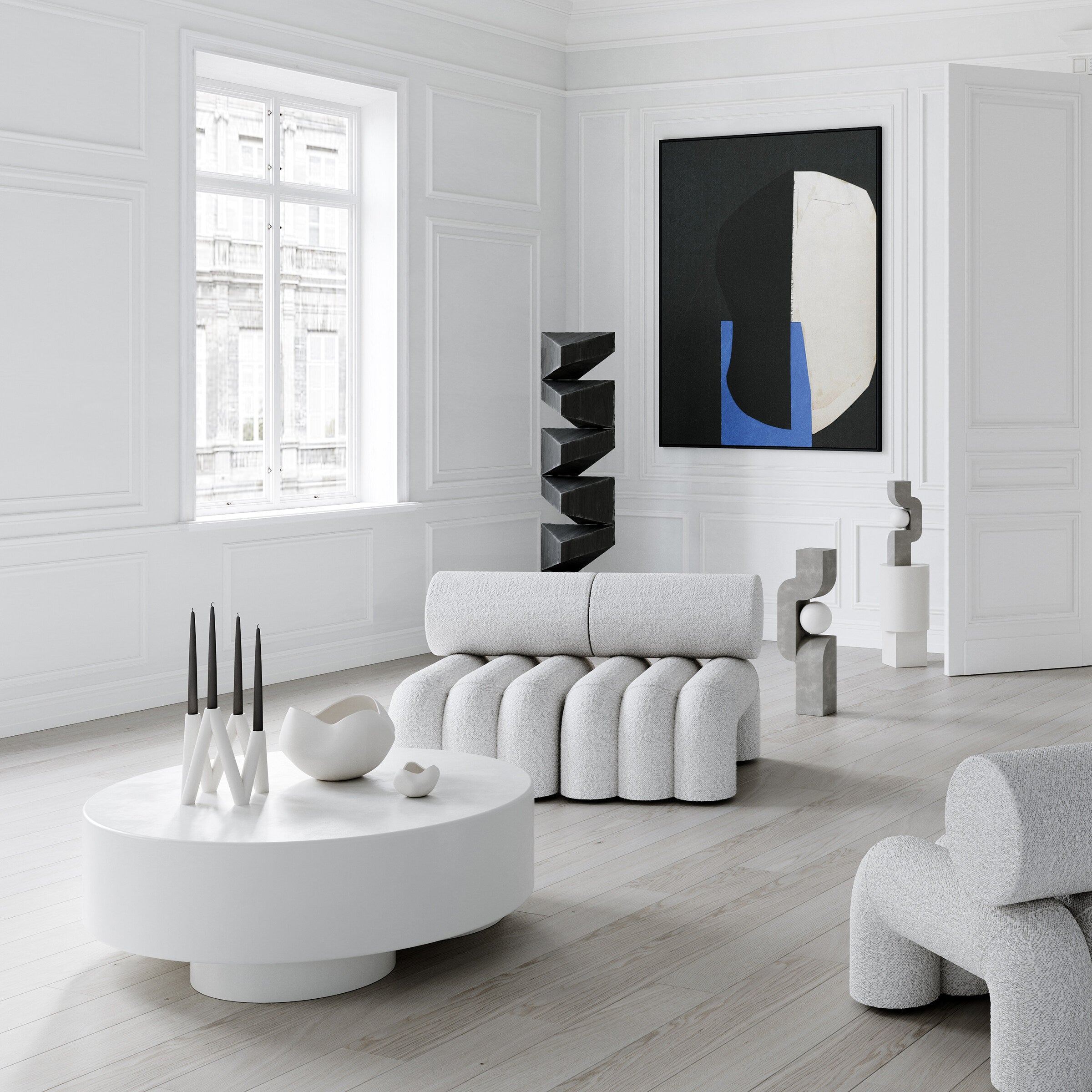 W Candle Holder - Bone White