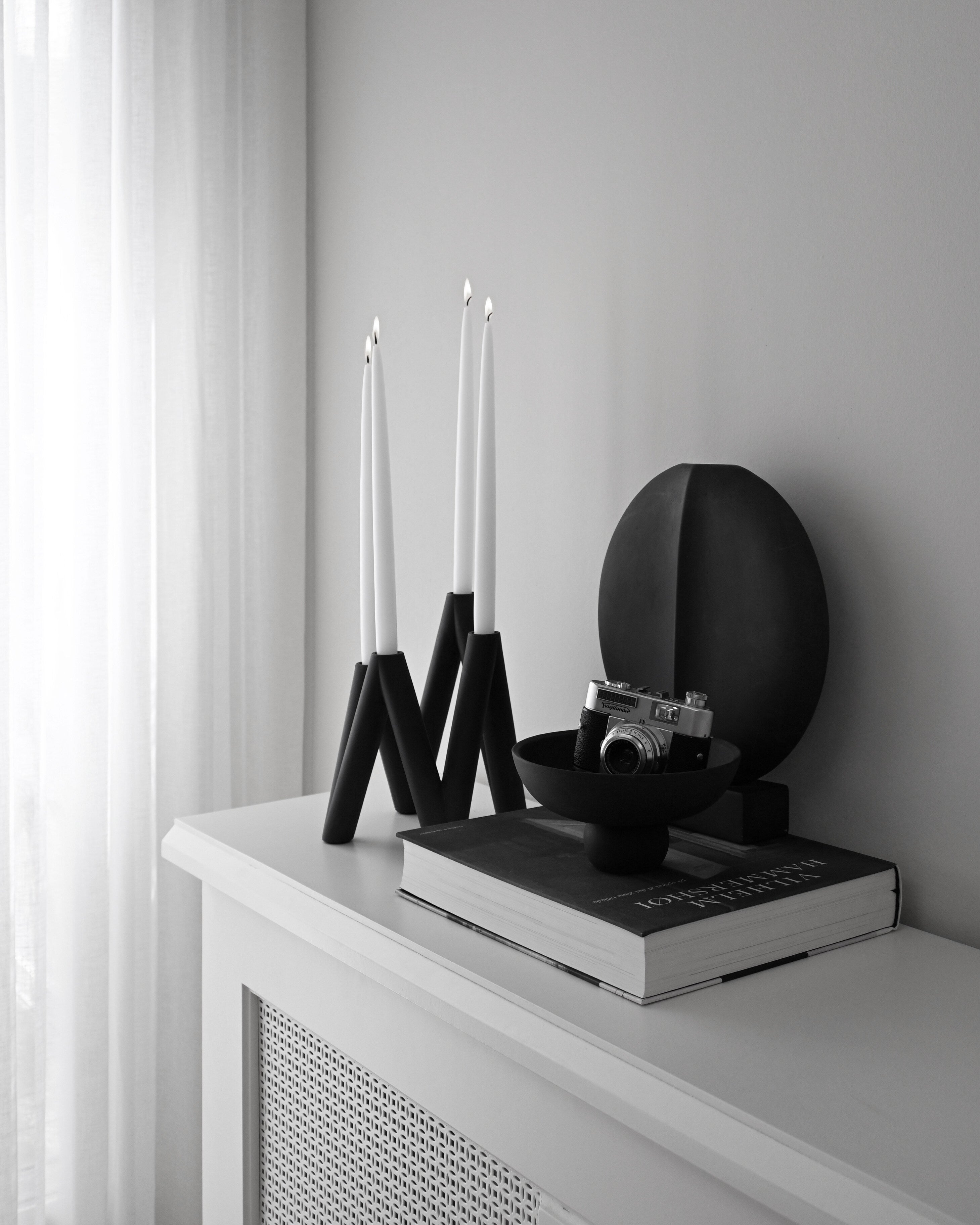 W Candle Holder - Black