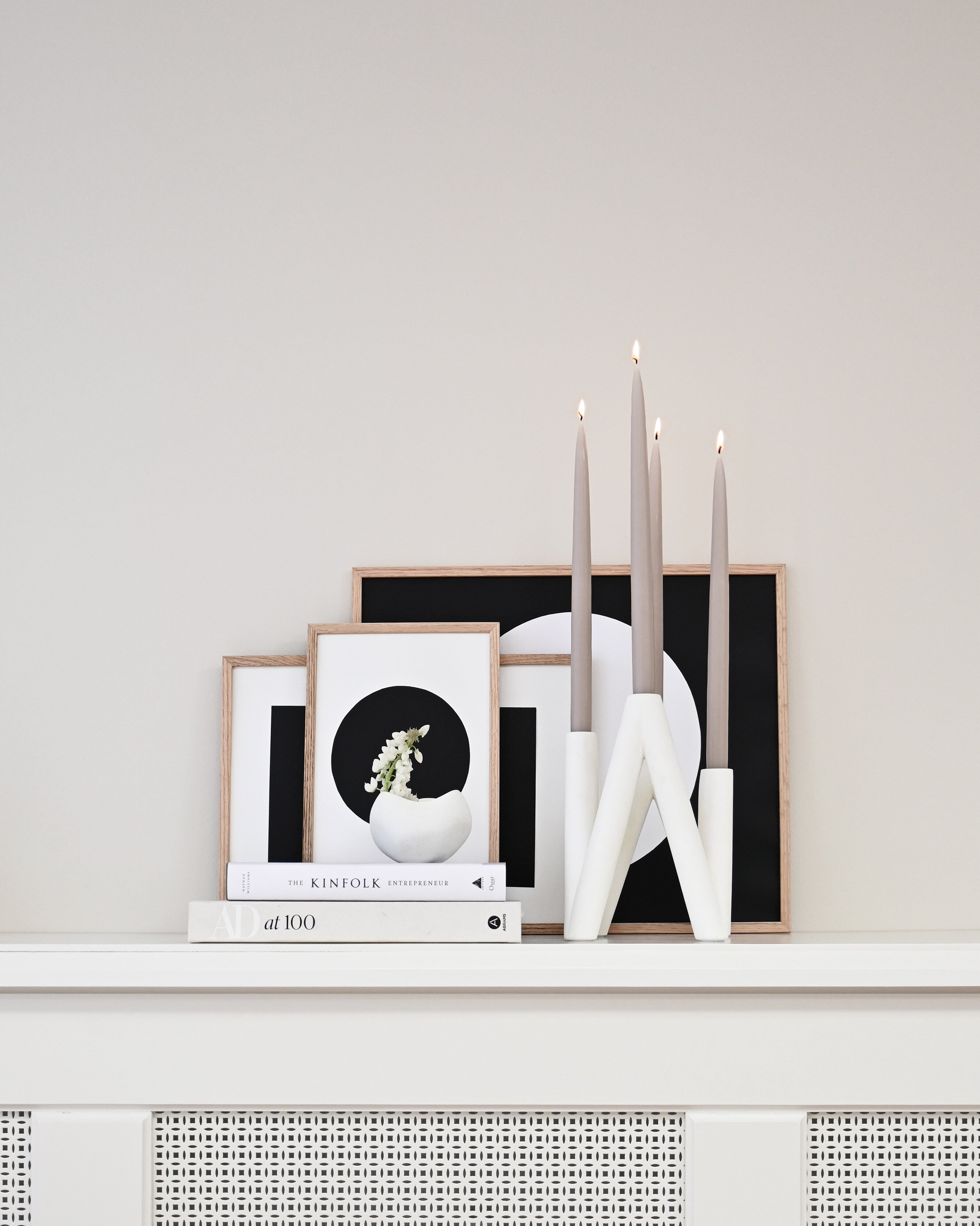 W Candle Holder - Bone White
