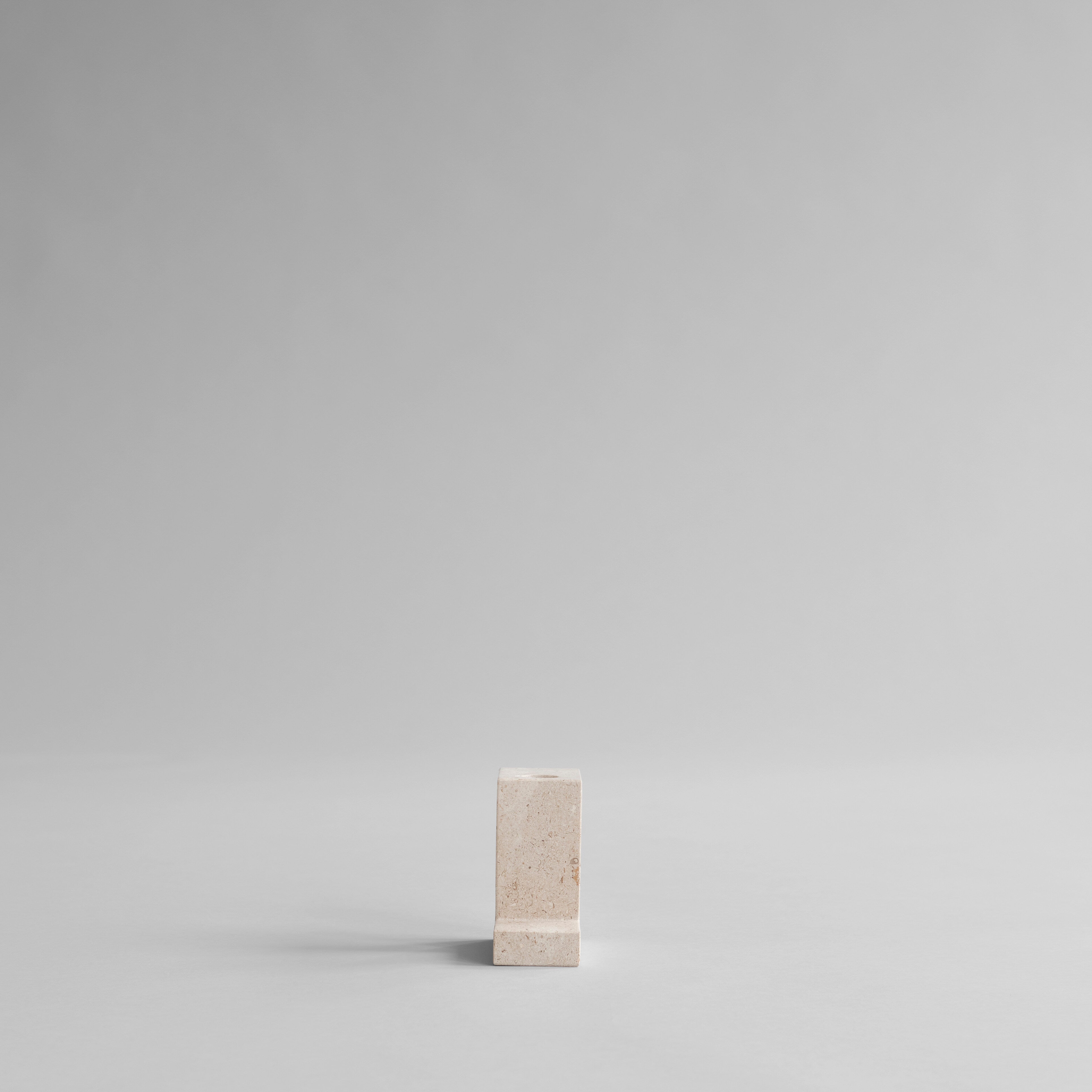 Brick Candle Holder, Tall - Limestone