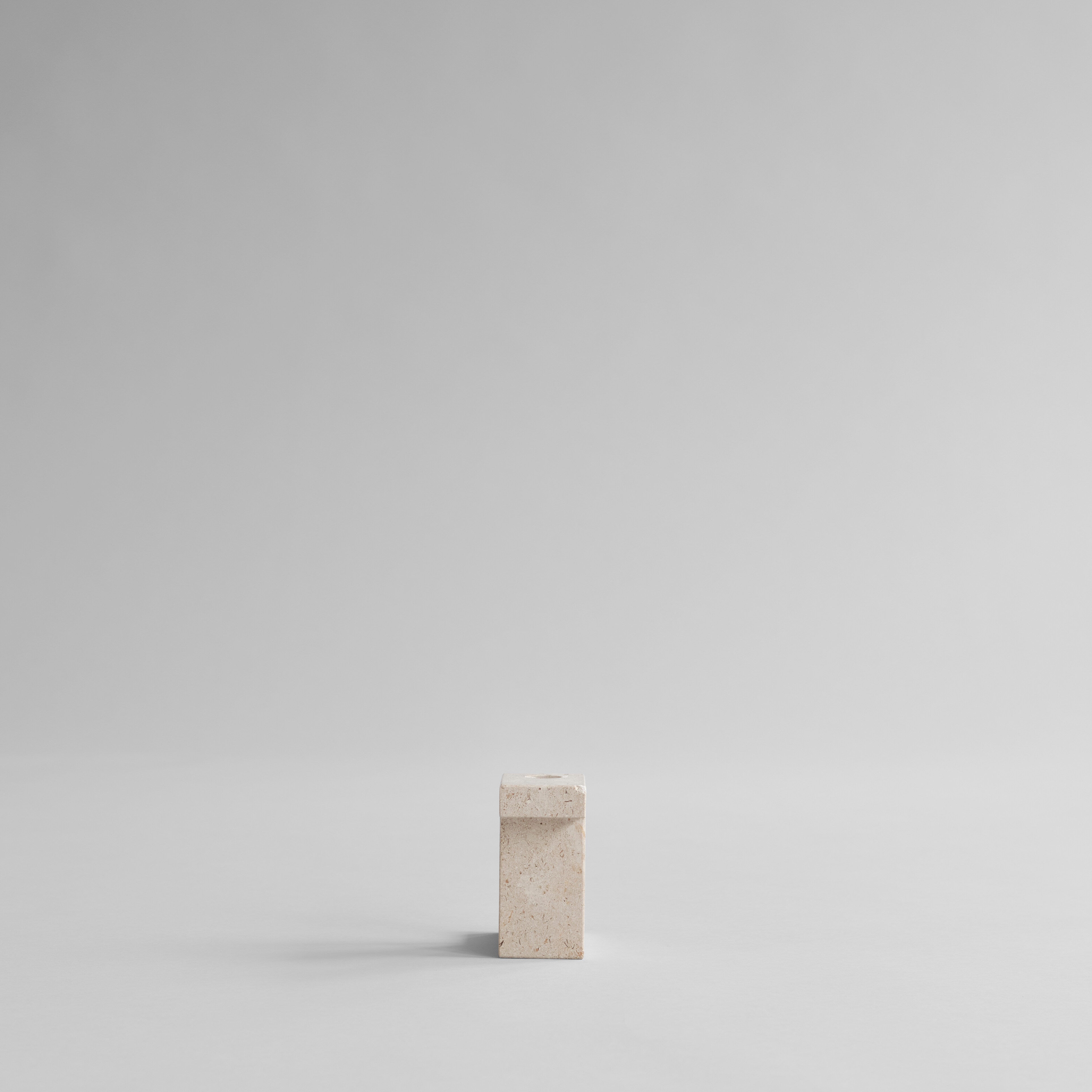 Brick Candle Holder, Tall - Limestone