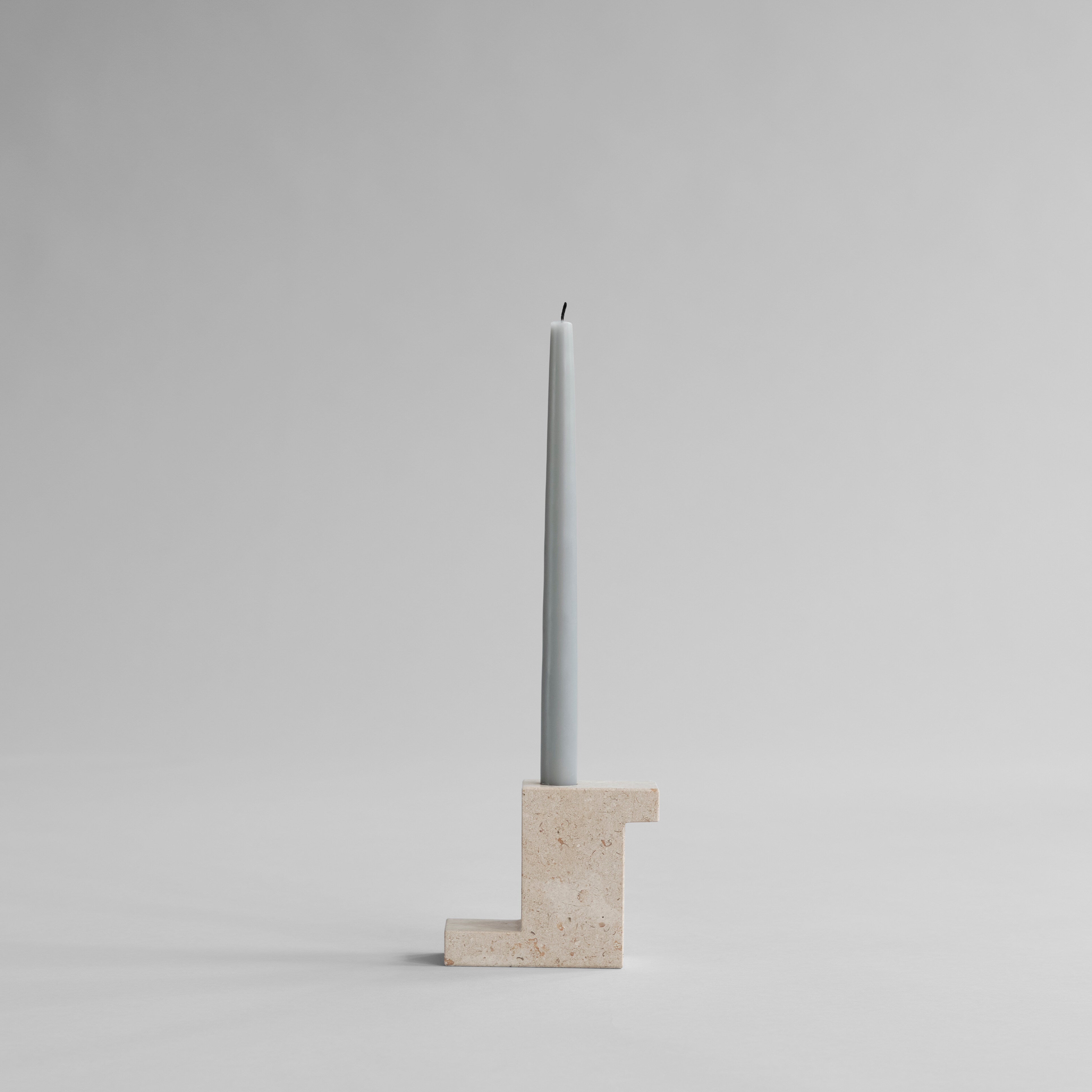 Brick Candle Holder, Tall - Limestone
