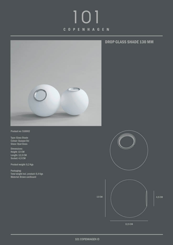 Drop Glass Shade - 130mm