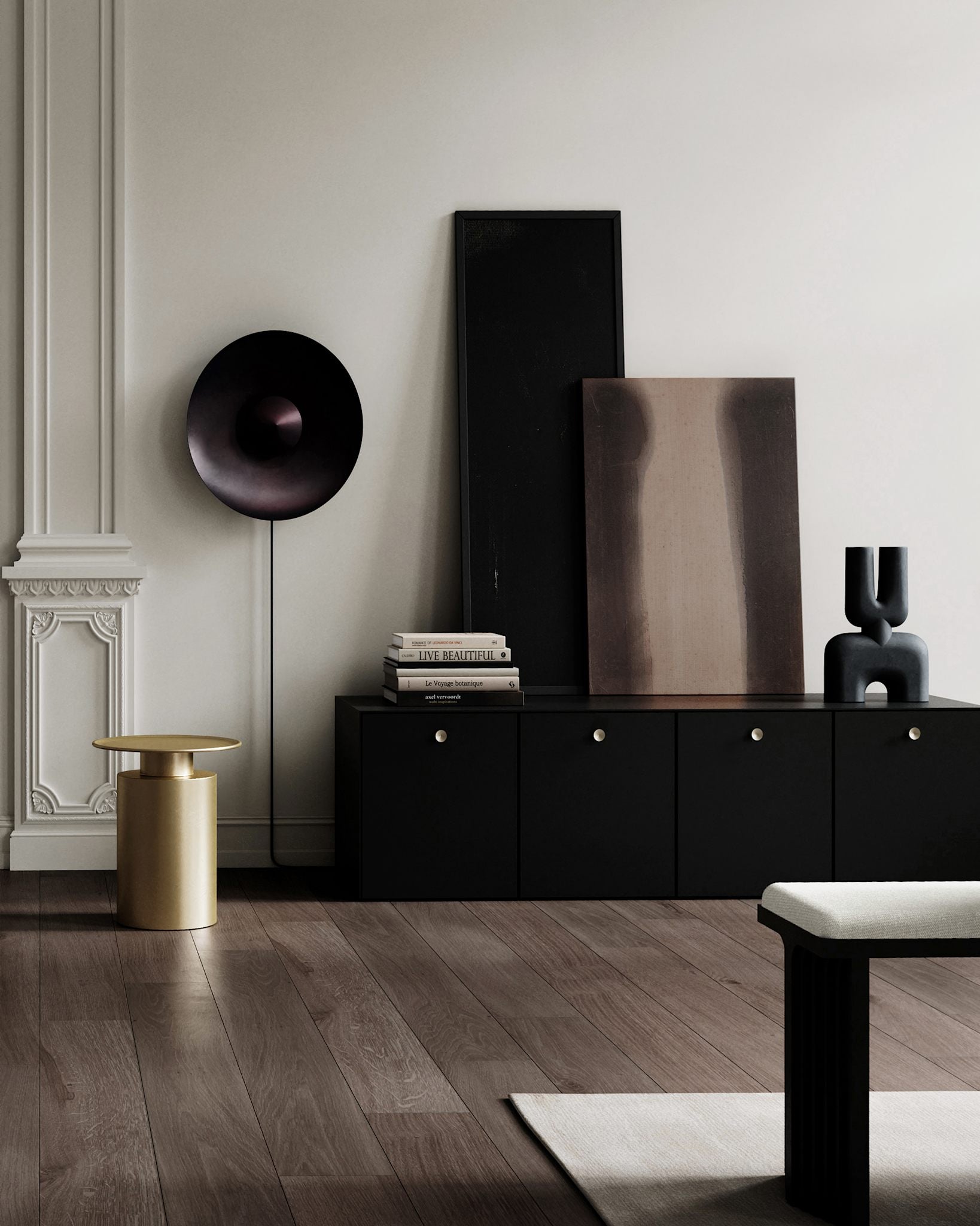 Pillar Table, Tall - Brass