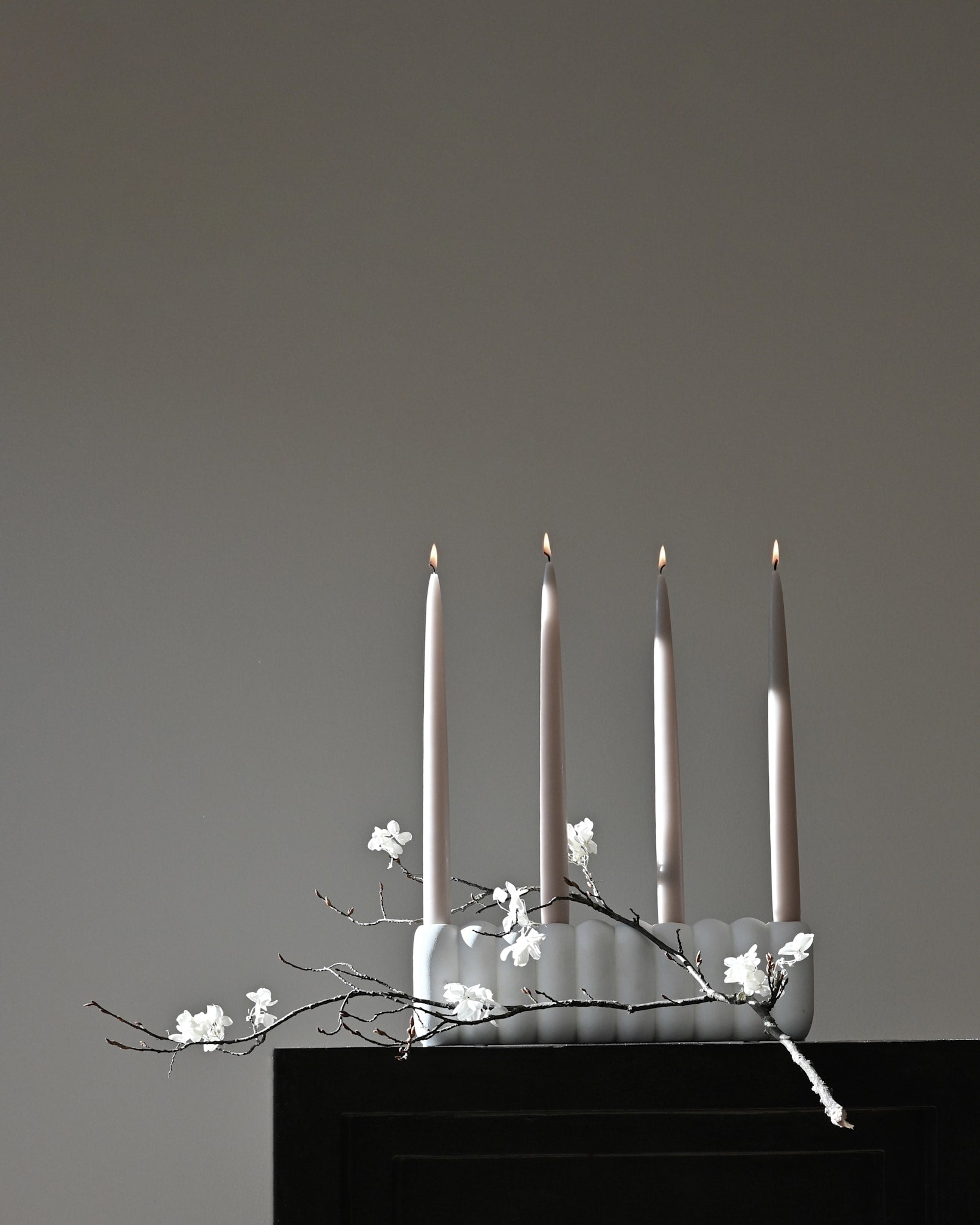 Tube Candle Holder, Big - Bone White