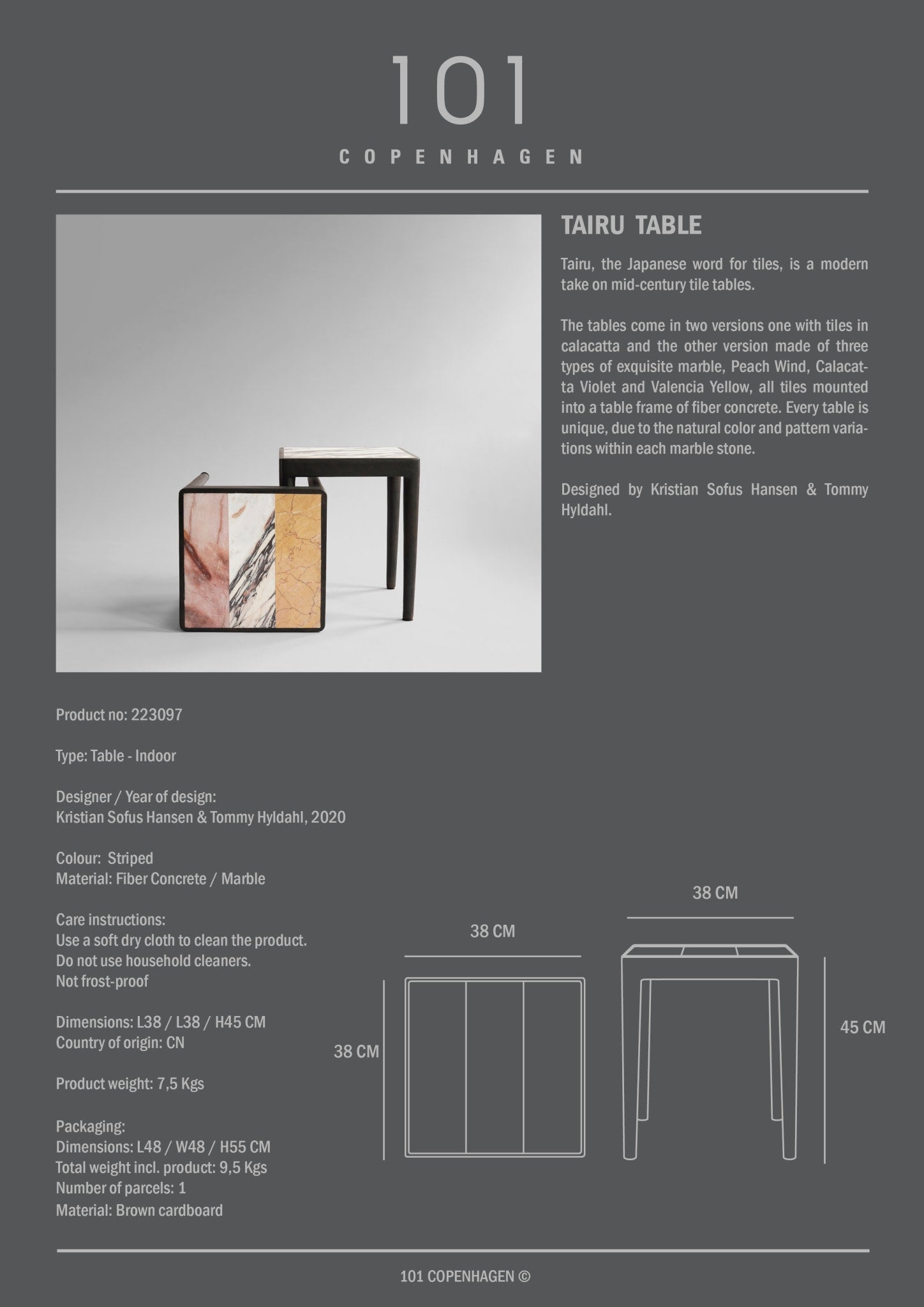 Tairu Table - Striped