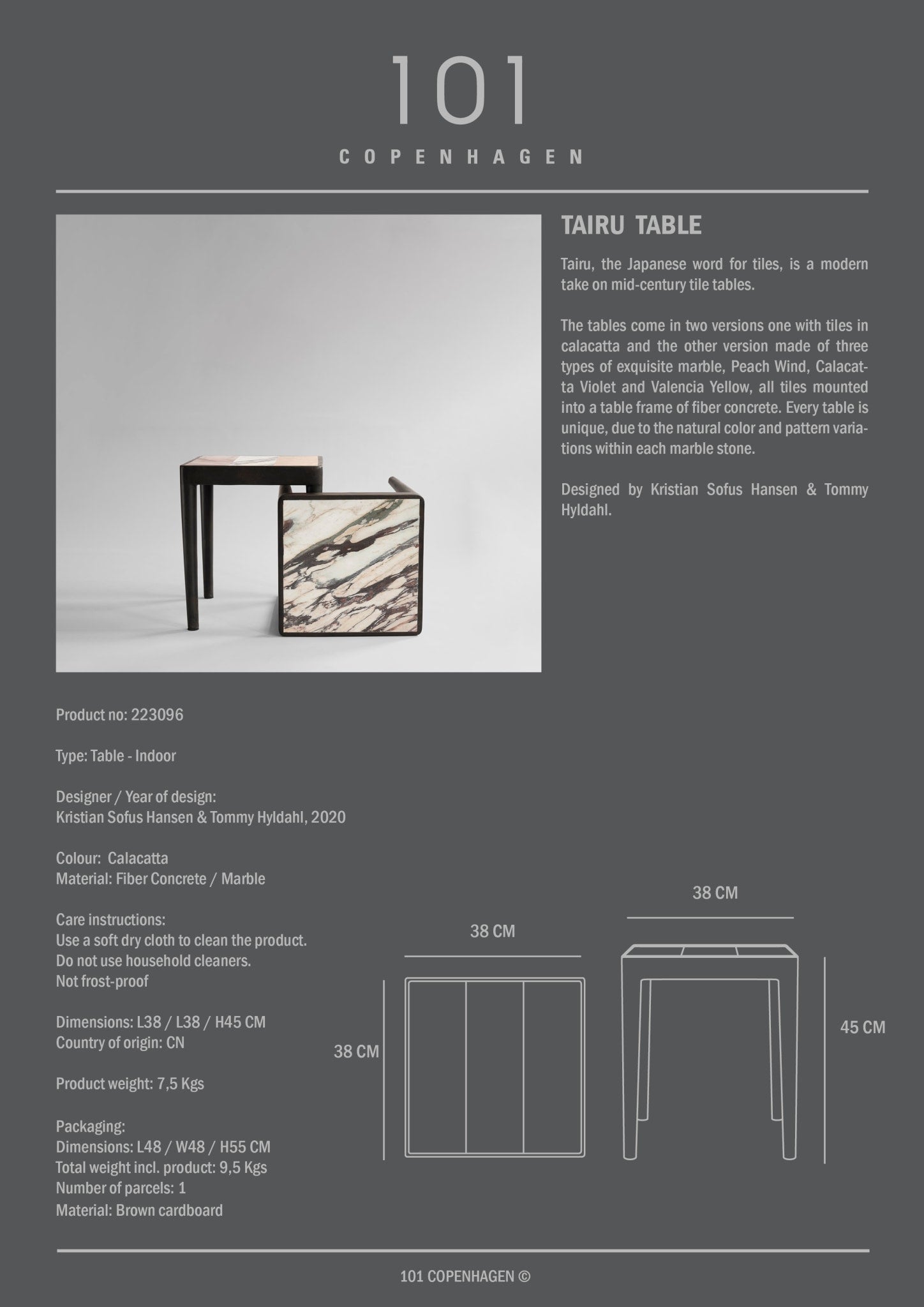 Tairu Table - Calacatta