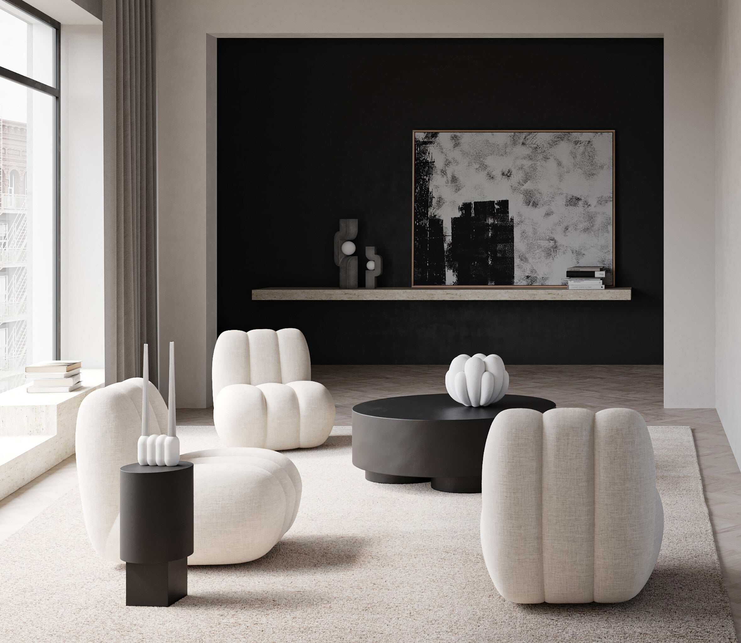 Sitting Man, Big - Dark Grey