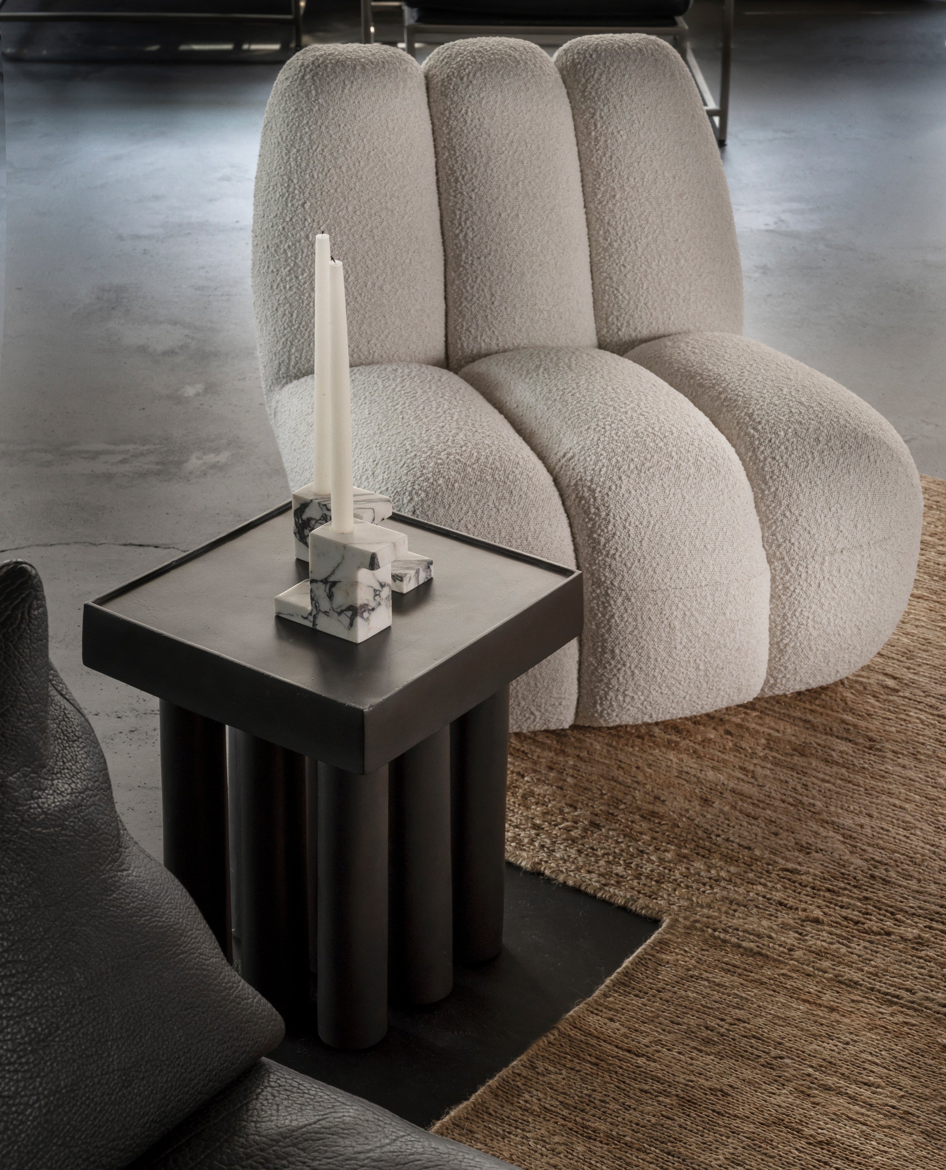 Brick Candle Holder, Tall - Calacatta