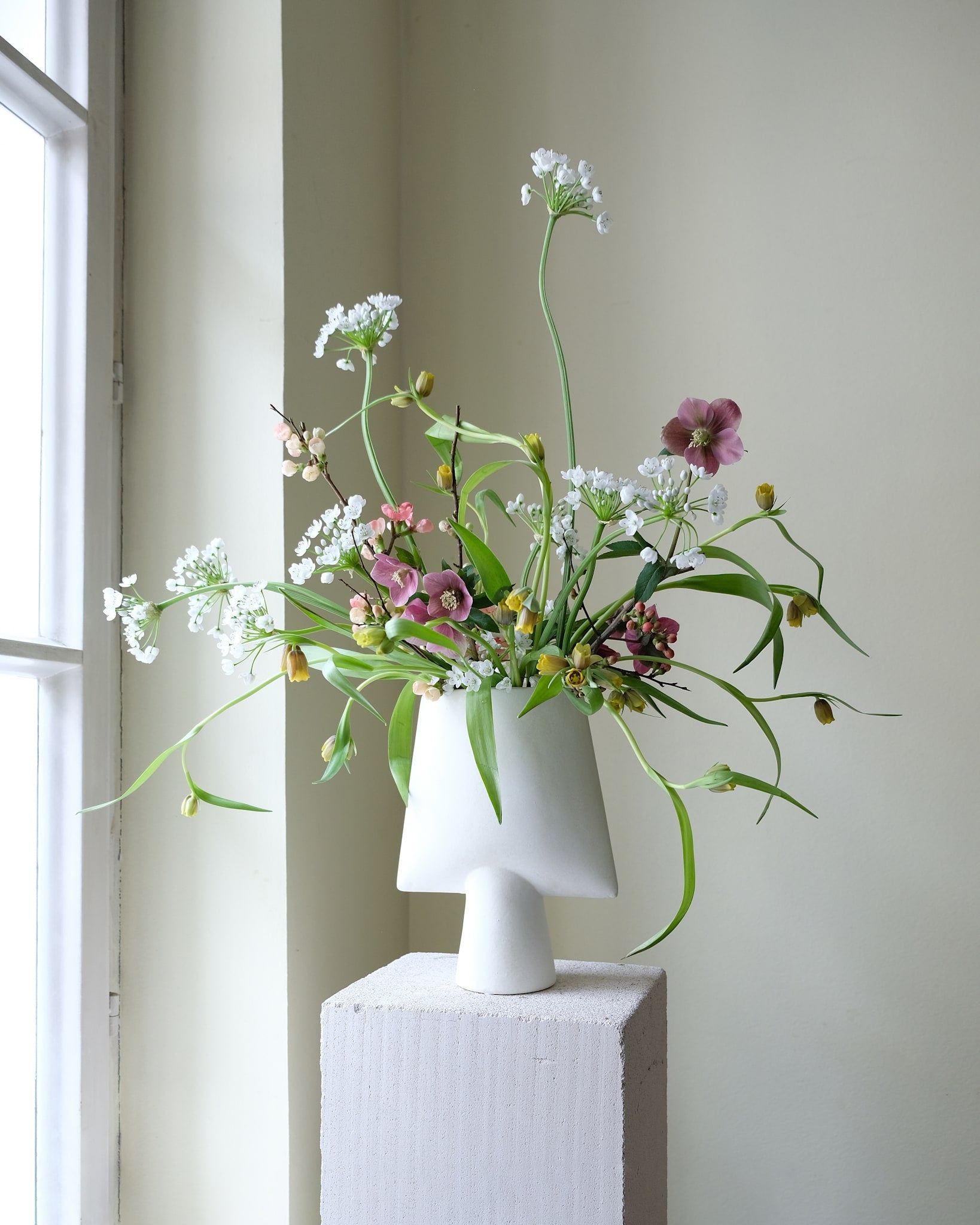 Sphere Vase Square, Mini - Bone White