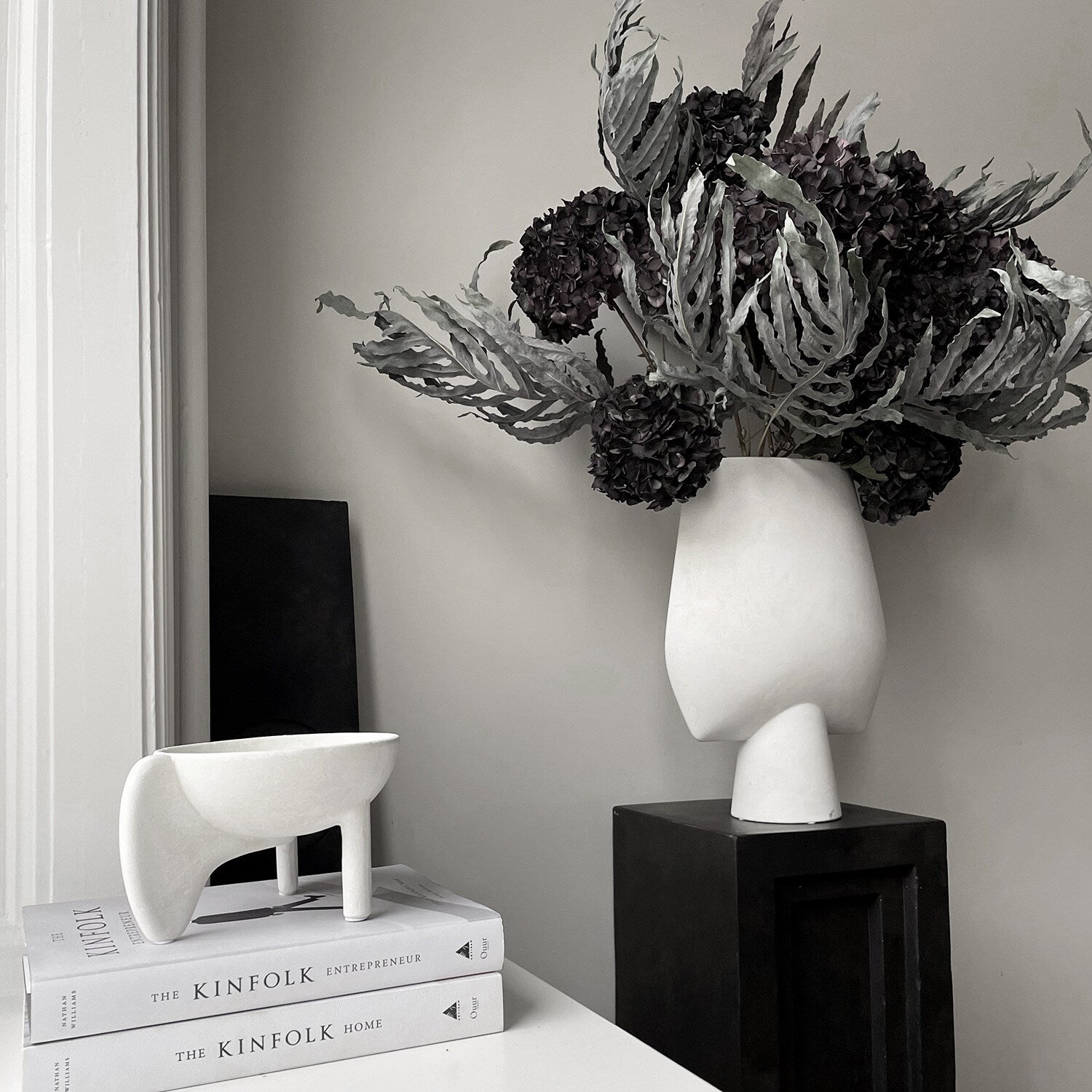 Sphere Vase Square, Big - Bone White