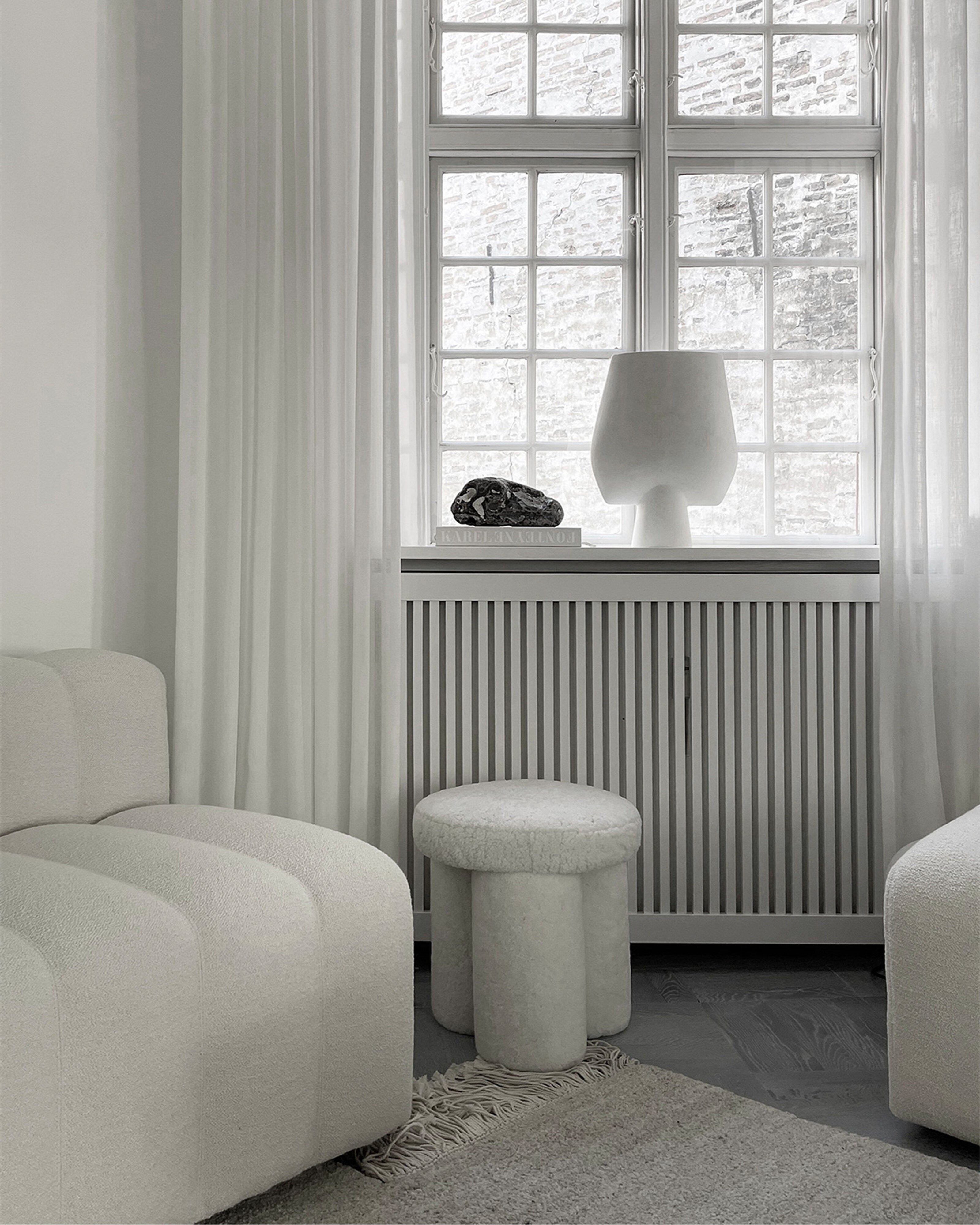 Sphere Vase Square, Big - Bone White