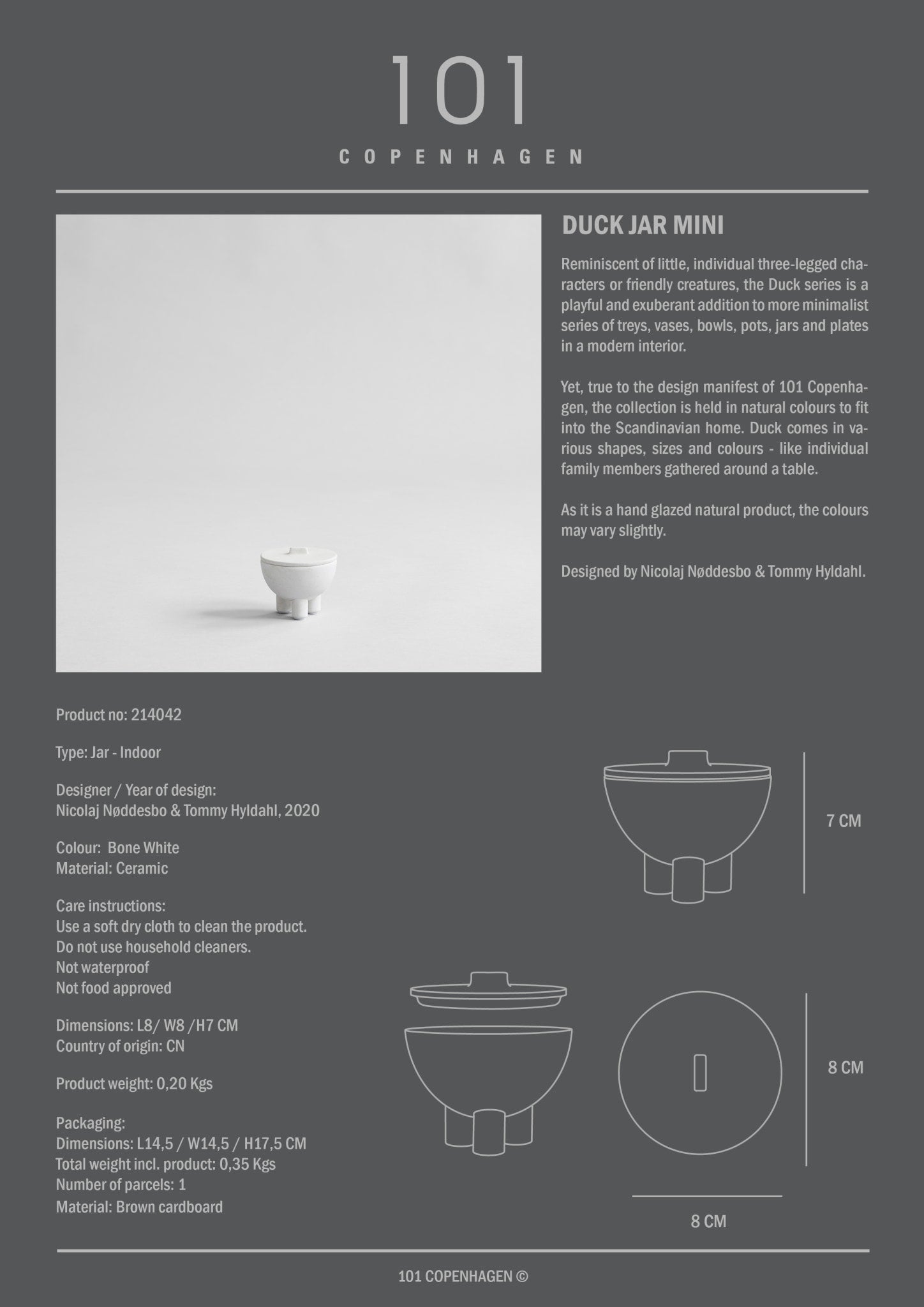 Duck Jar, Mini - Bone White