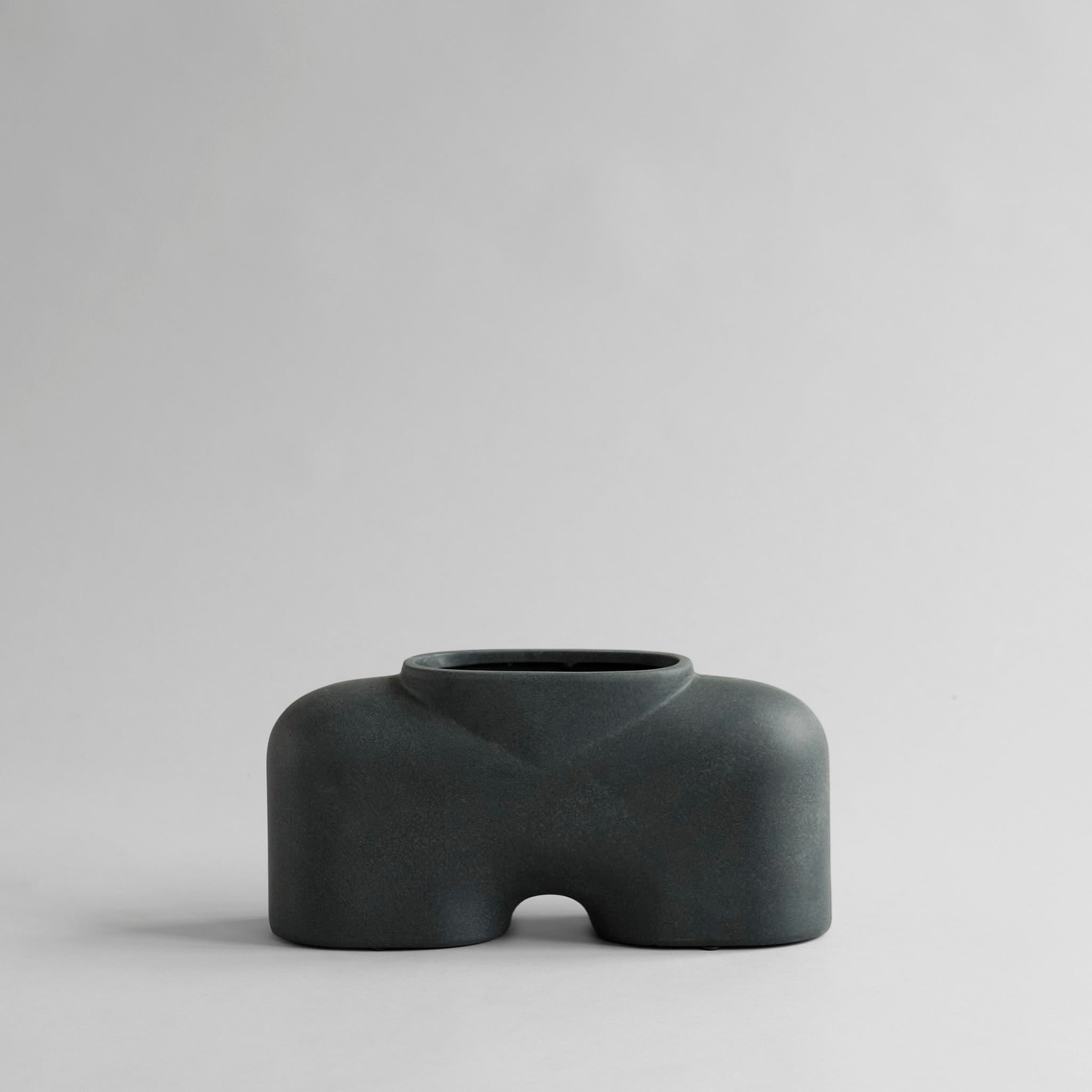 Cobra Vase Fat, Medio - Black